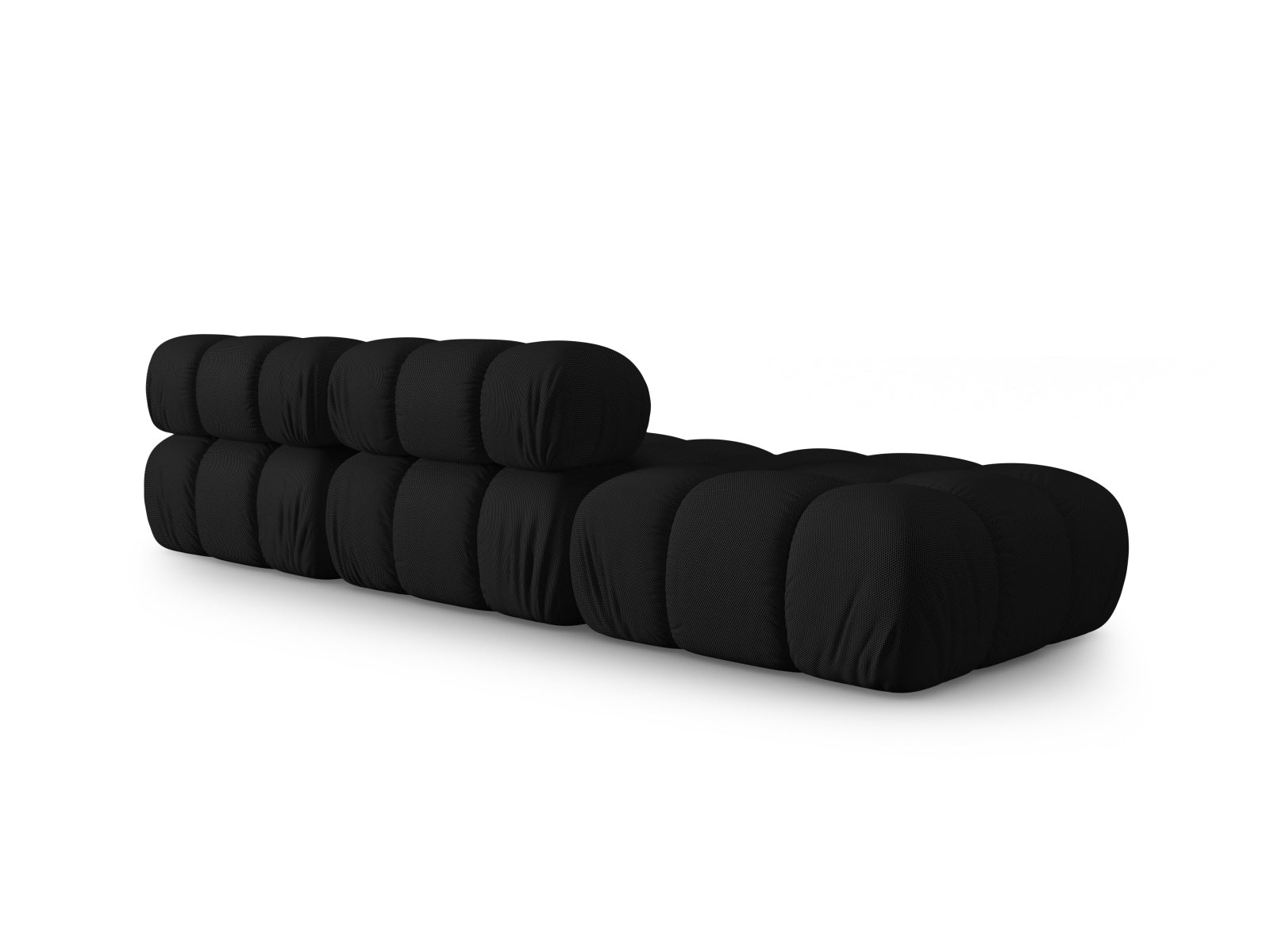 Elegantes Bellis L-Sofa in Schwarz, linksseitig, 4-Sitzer mit 94 cm Breite, ideal für gemütliche und moderne Wohnräume.