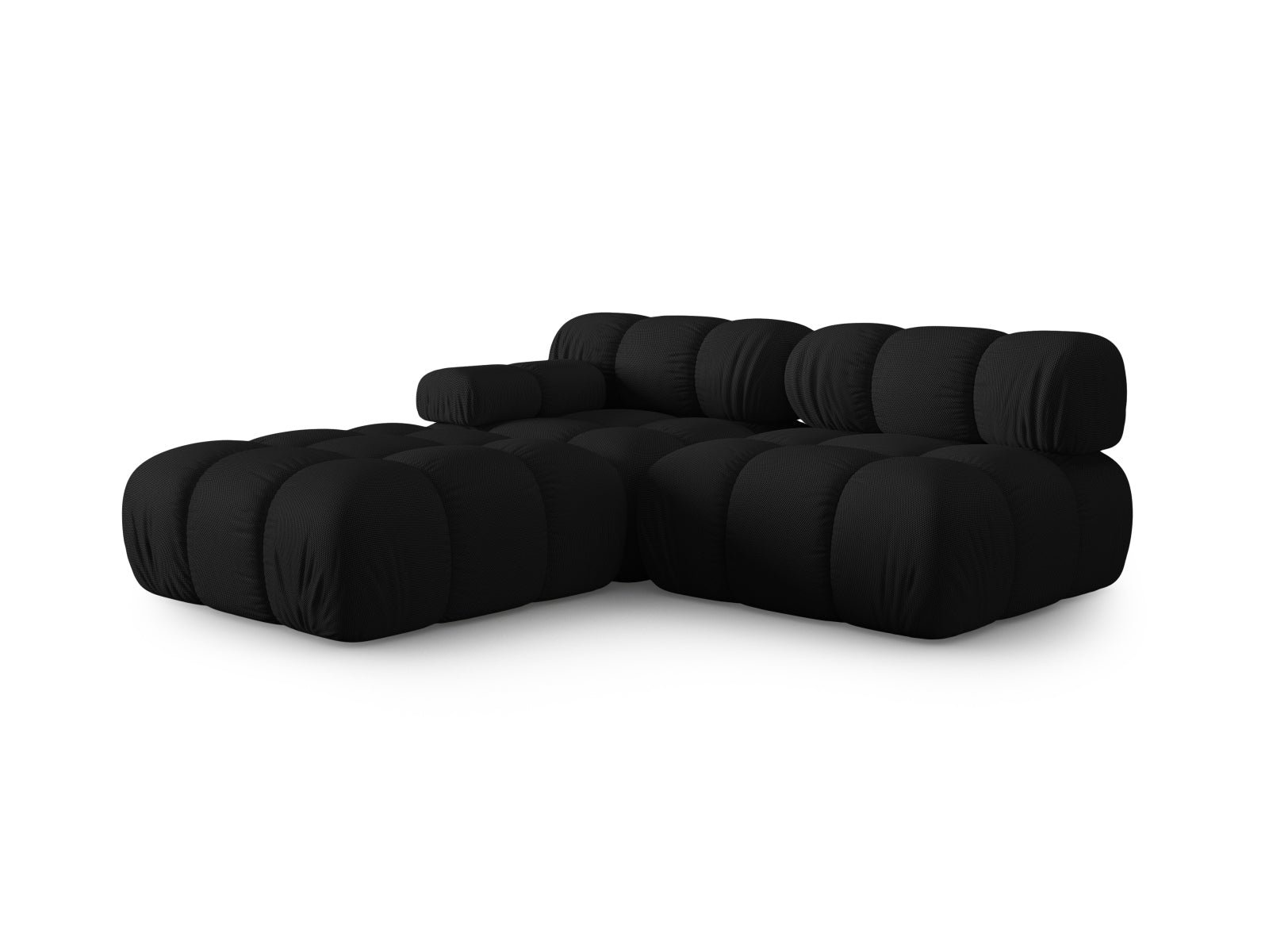 Stylisches Bellis 4-Sitzer L-Sofa in Schwarz, linksseitig, 94 cm breit, perfekt für zeitgemäße und einladende Wohnbereiche.