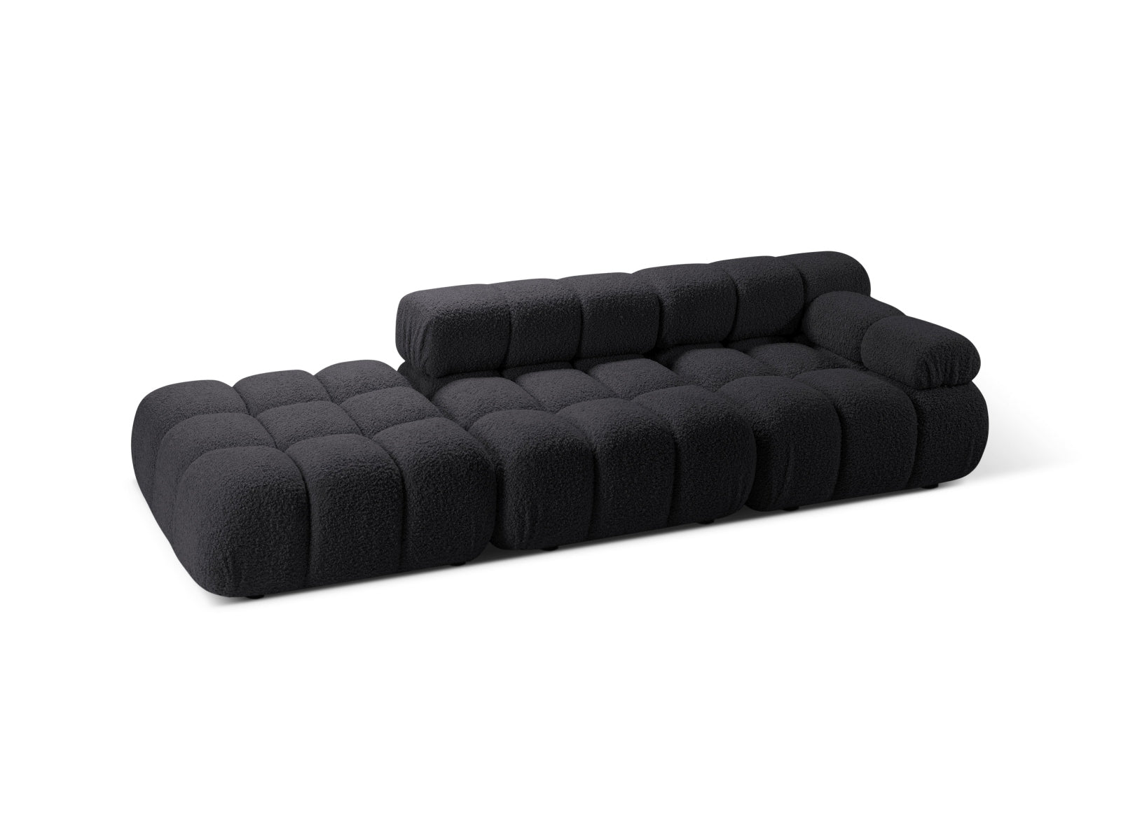 Entdecken Sie das stilvolle Bellis Boucle Sofa links von Micadoni – ein elegantes 4-Sitzer Sofa mit modularer Flexibilität und luxuriöser Boucle-Polsterung.