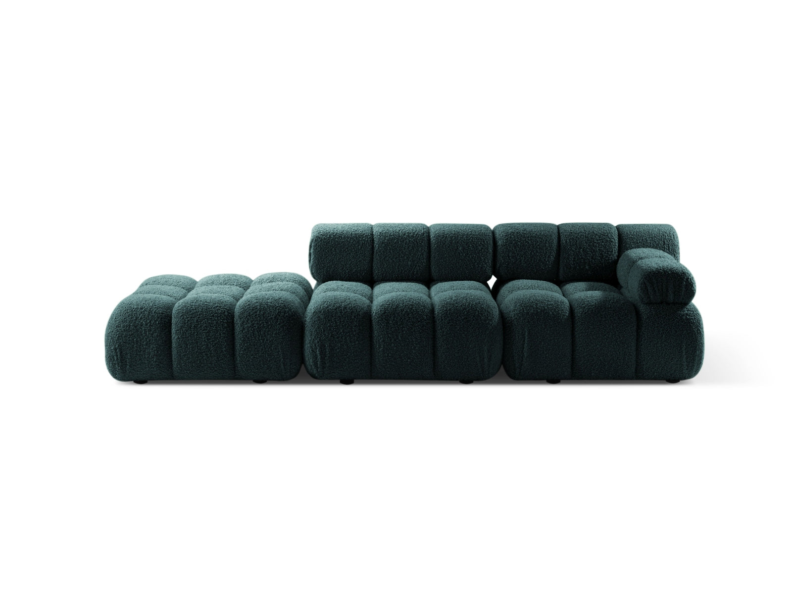 Bellis Boucle modulares Sofa links 4 Sitzer 94cm in Petrol-Rolf präsentiert im Onlineshop von KAQTU Design AG. L-Sofa links ist von Micadoni