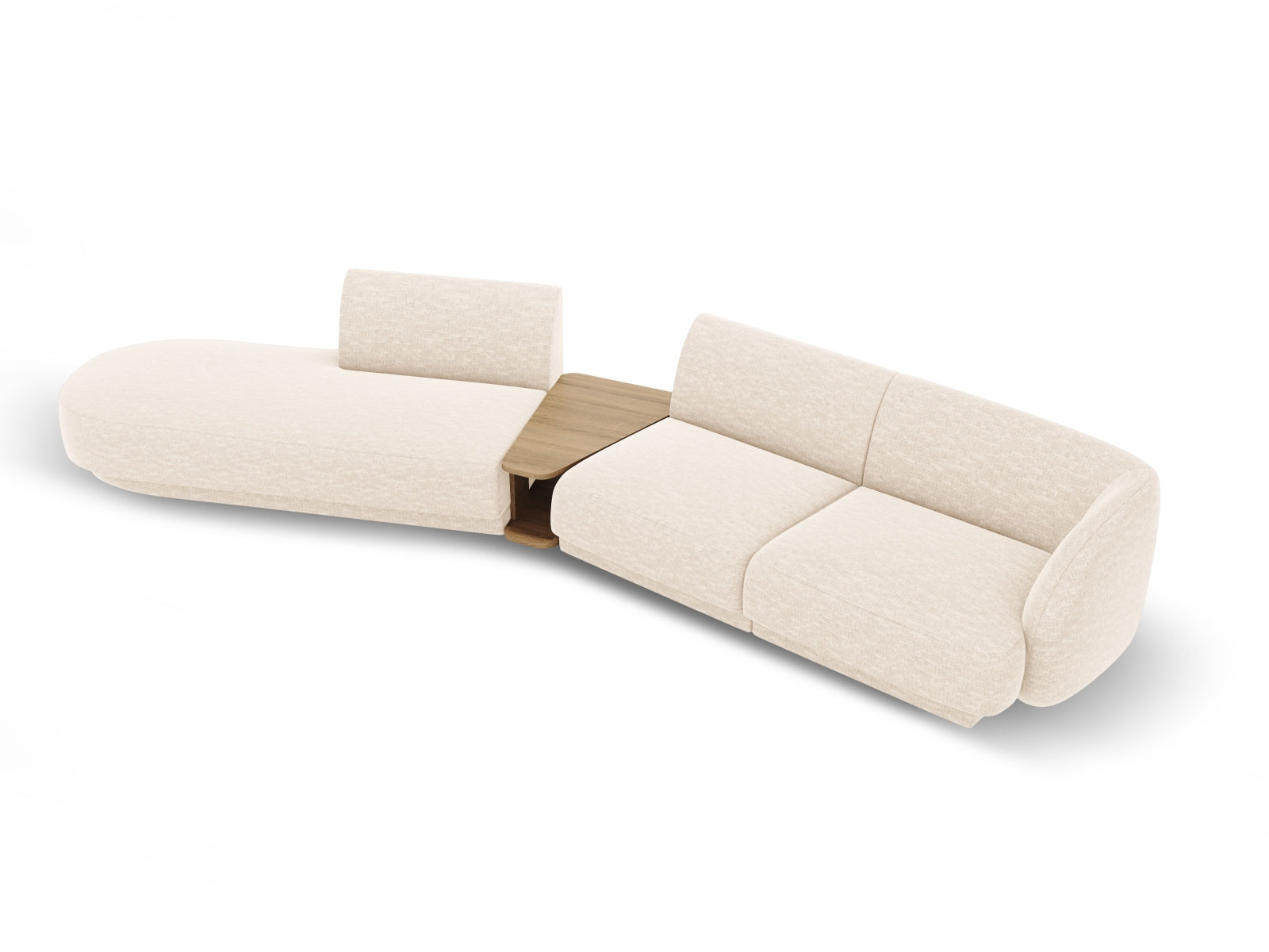 Erleben Sie das Miley Modulare Sofa links 4 Sitzer von Micadoni – ein elegantes, flexibles Möbelstück für höchsten Komfort in Ihrem Wohnzimmer.