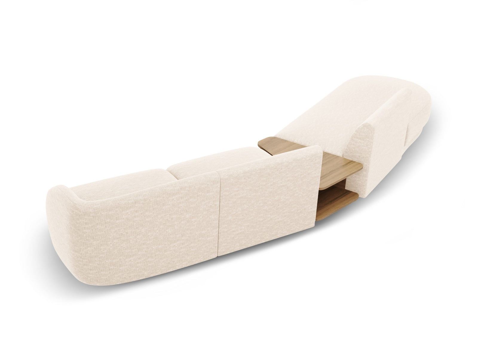 Erleben Sie das Miley Modulare Sofa links 4 Sitzer von Micadoni – ein elegantes, flexibles Möbelstück für Ihr modernes Zuhause, ideal für gesellige Abende.