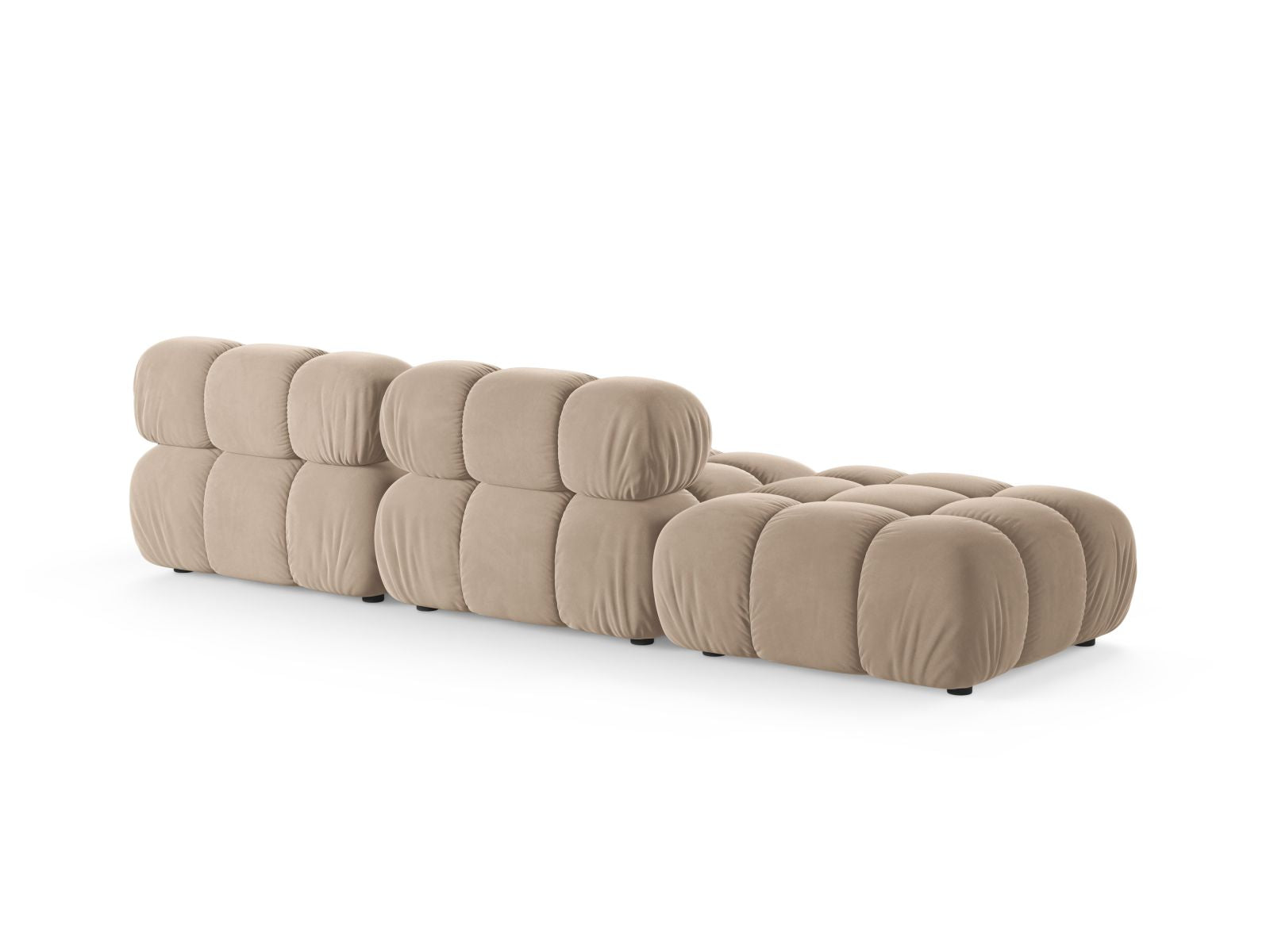 Modulares 4-Sitzer Sofa Bellis von Micadoni, linksseitig, in warmen Beige-Nuancen, perfekt für moderne und gemütliche Wohnambiente.