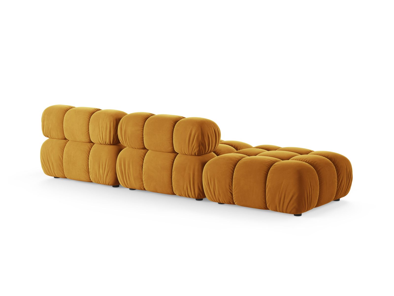 Modulares 4-Sitzer Sofa Bellis in strahlendem Gelb, ideal für stilvolle Wohnräume und vielseitige Einrichtungsmöglichkeiten.