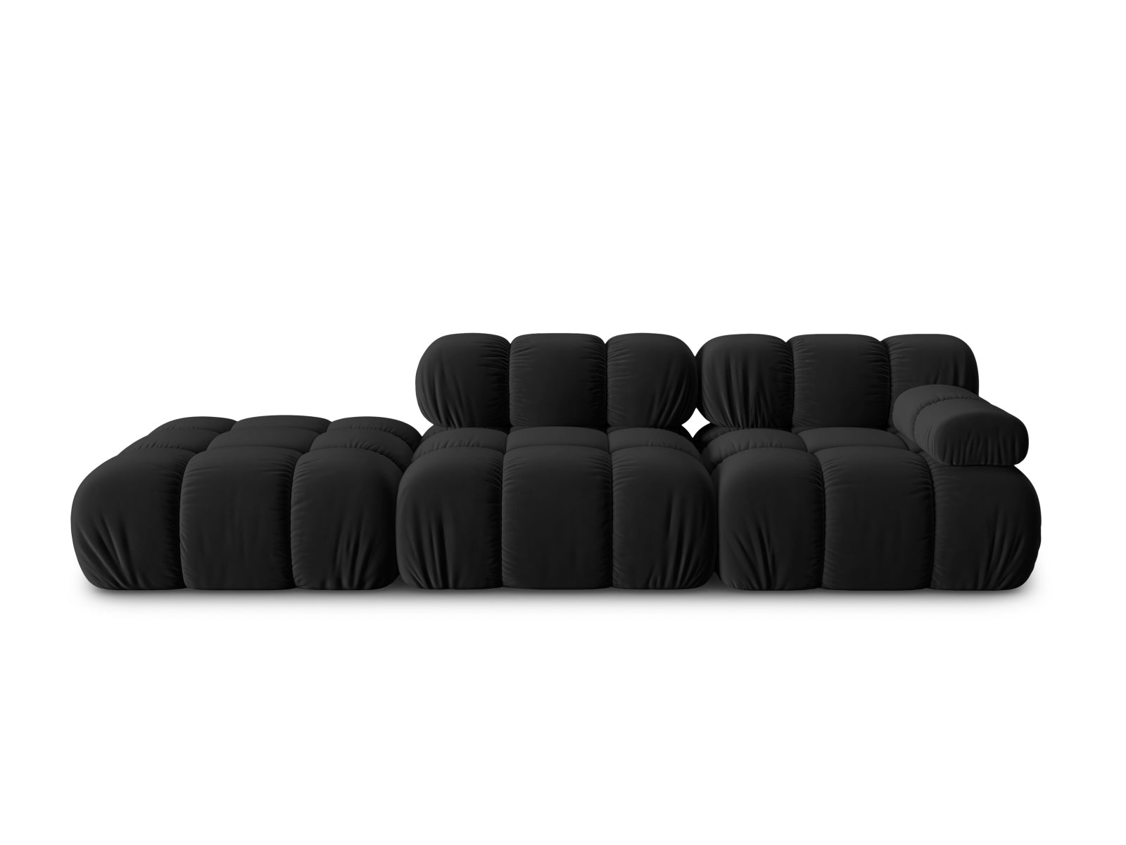 Bellis Velour modulares Sofa links 4 Sitzer 94cm in Black präsentiert im Onlineshop von KAQTU Design AG. L-Sofa links ist von Micadoni