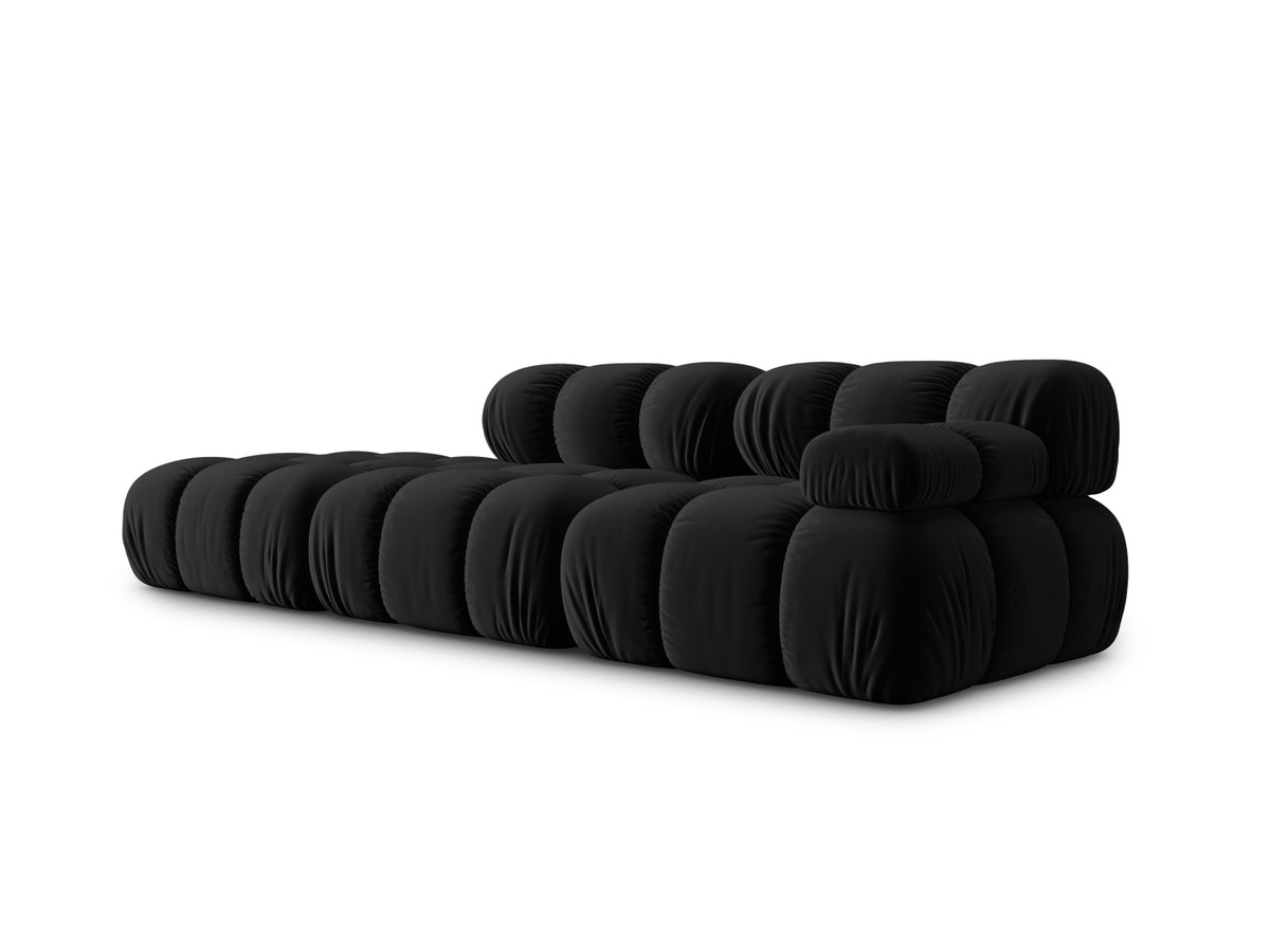 Bellis Velour modulares Sofa links 4 Sitzer 94cm in Black-Bluvel präsentiert im Onlineshop von KAQTU Design AG. L-Sofa links ist von Micadoni