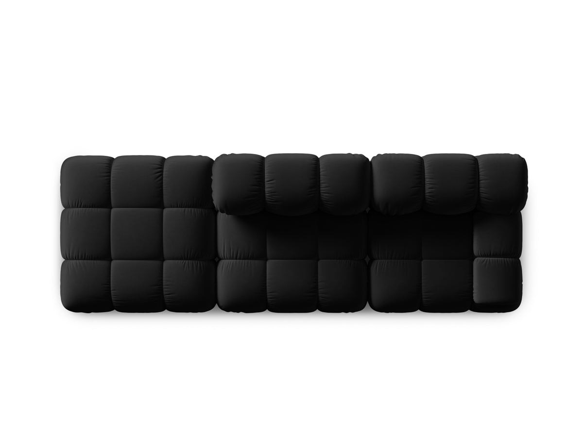 Bellis Velour modulares Sofa links 4 Sitzer 94cm in Black-Bluvel präsentiert im Onlineshop von KAQTU Design AG. L-Sofa links ist von Micadoni