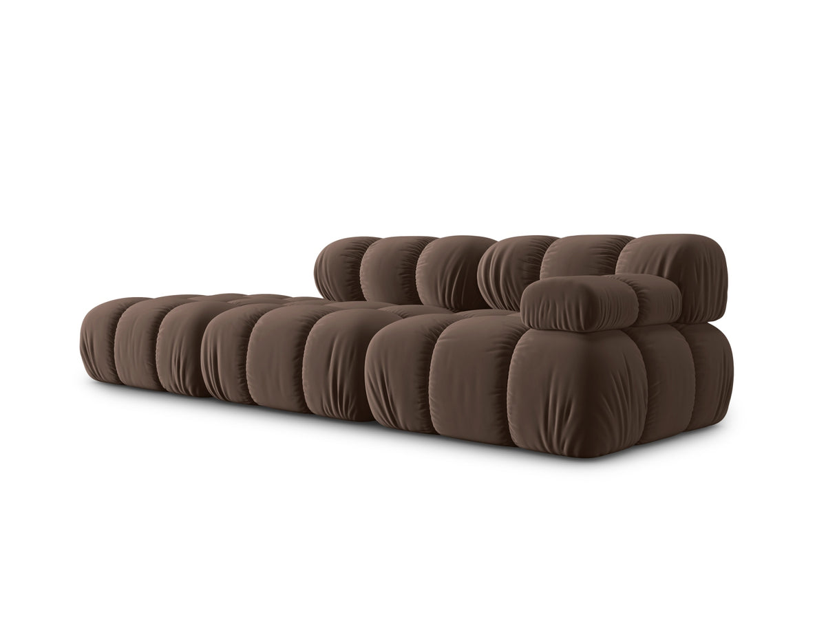 Bellis Velour modulares Sofa links 4 Sitzer 94cm in Dark Brown-Bluvel präsentiert im Onlineshop von KAQTU Design AG. L-Sofa links ist von Micadoni