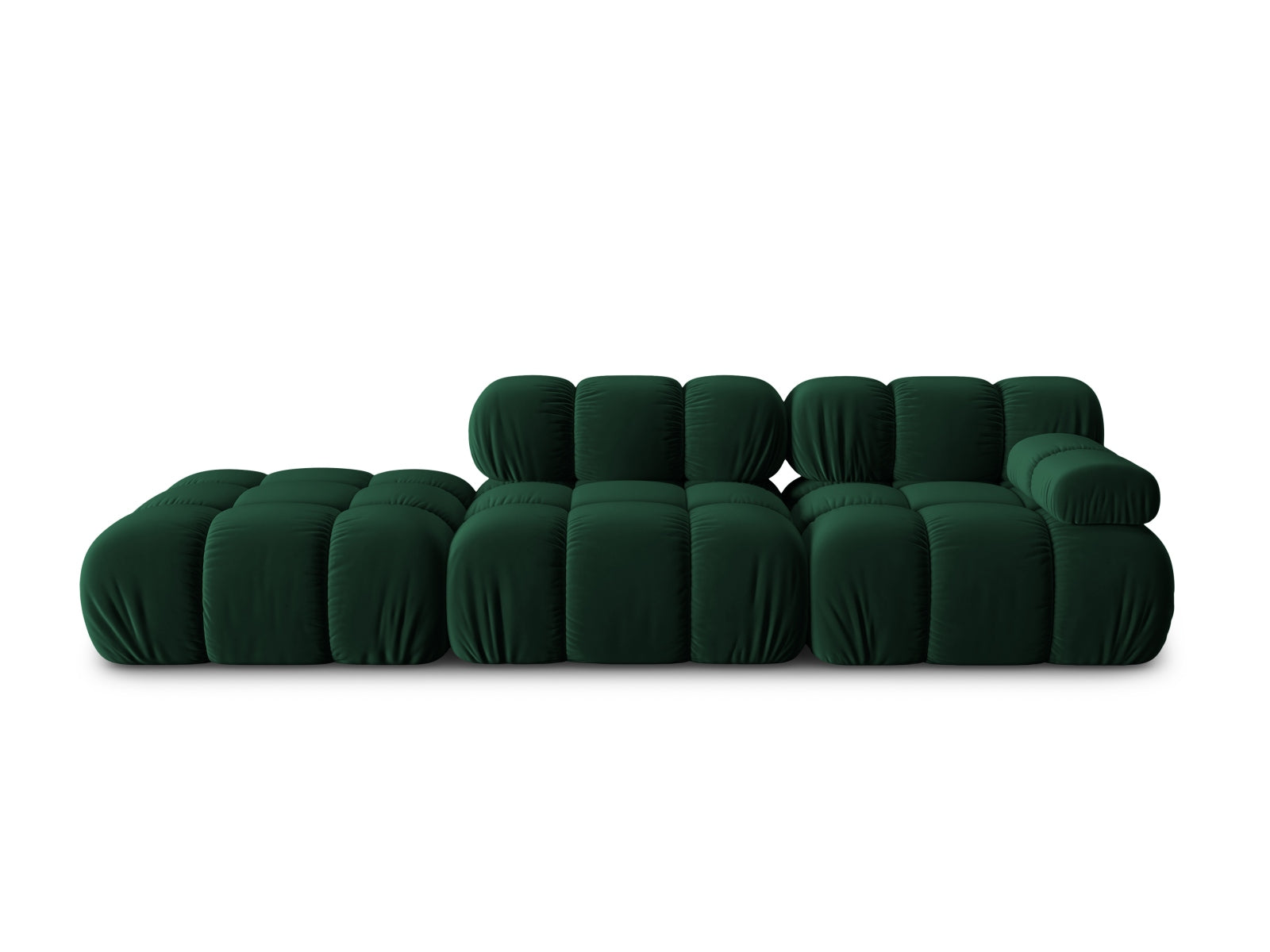 Bellis Velour modulares Sofa links 4 Sitzer 94cm in Bottle Green präsentiert im Onlineshop von KAQTU Design AG. L-Sofa links ist von Micadoni
