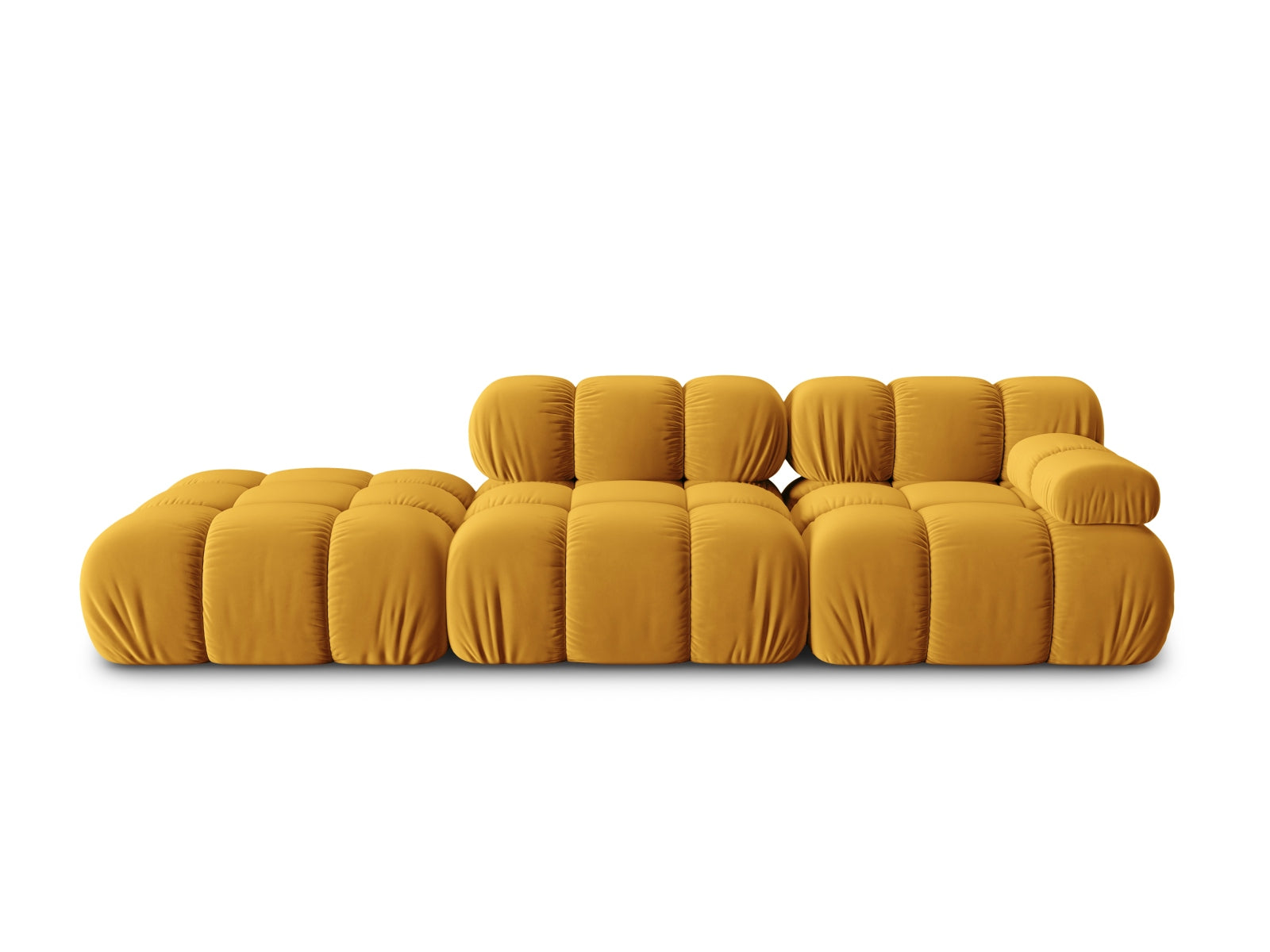 Bellis Velour modulares Sofa links 4 Sitzer 94cm in Yellow präsentiert im Onlineshop von KAQTU Design AG. L-Sofa links ist von Micadoni