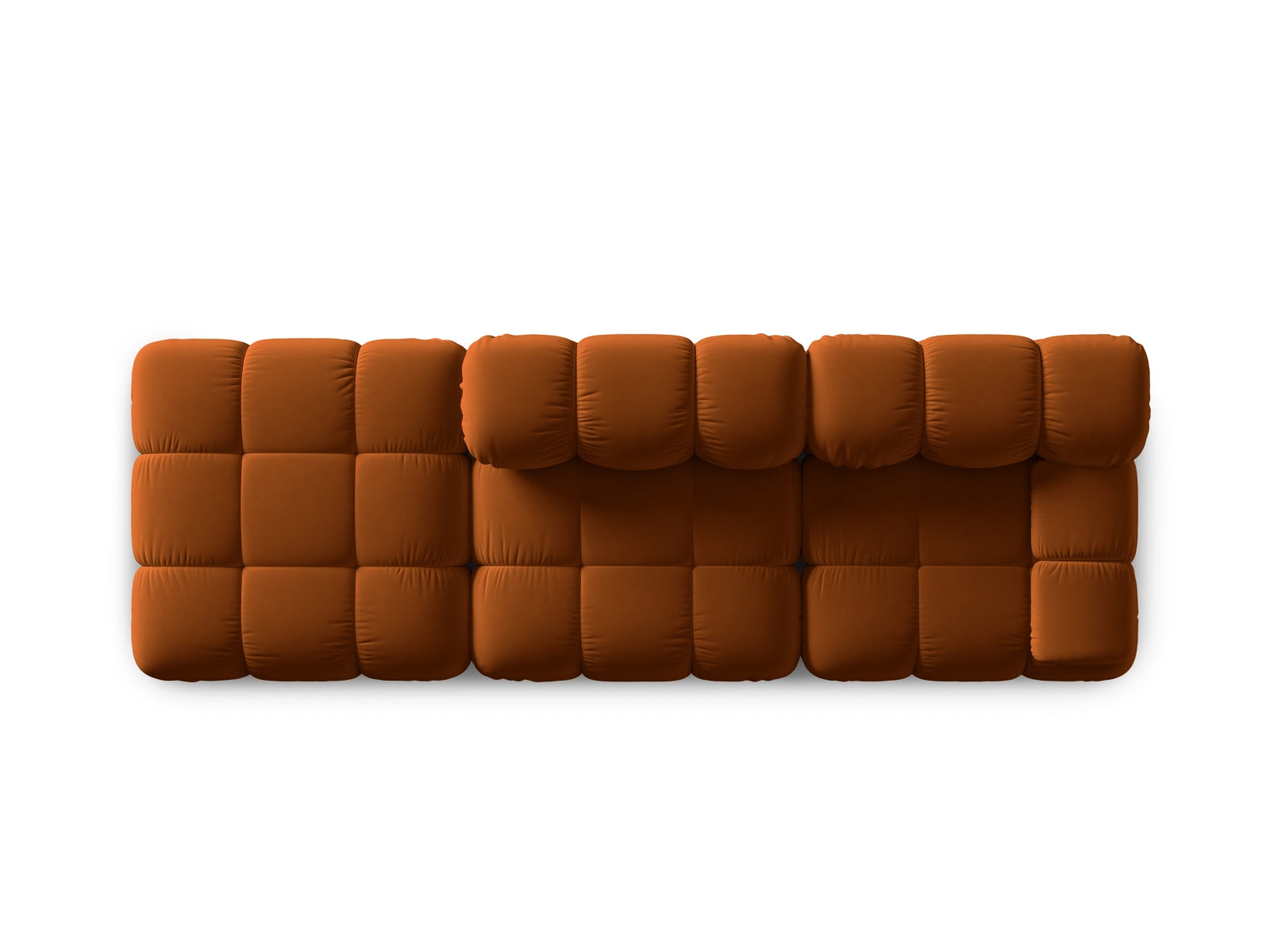 Elegantes Bellis Velour Sofa in Terracotta, linksseitig, 4-Sitzer, ideal für stilvolle und einladende Wohnräume.
