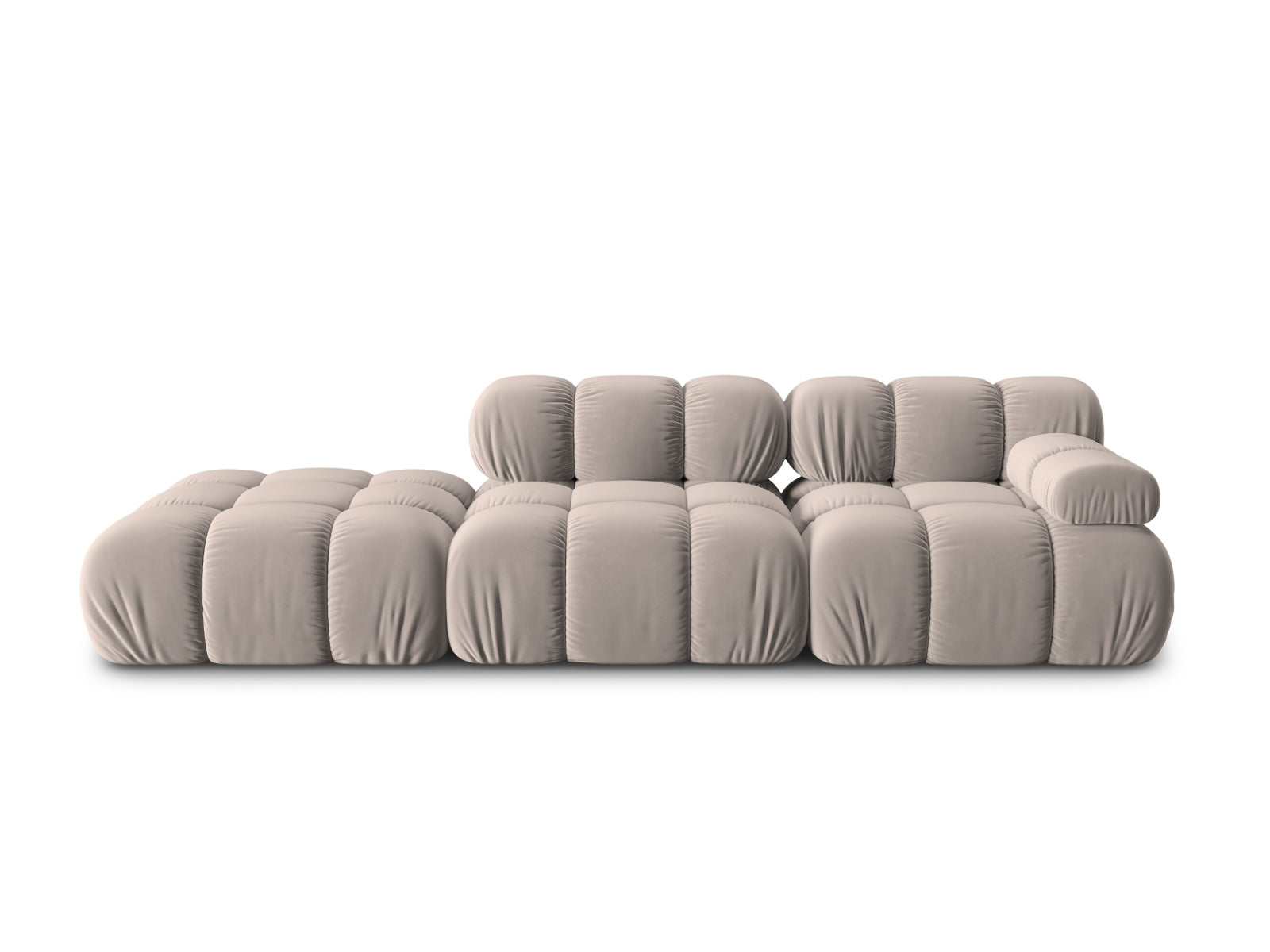 Bellis Velour modulares Sofa links 4 Sitzer 94cm in Cappuccino präsentiert im Onlineshop von KAQTU Design AG. L-Sofa links ist von Micadoni
