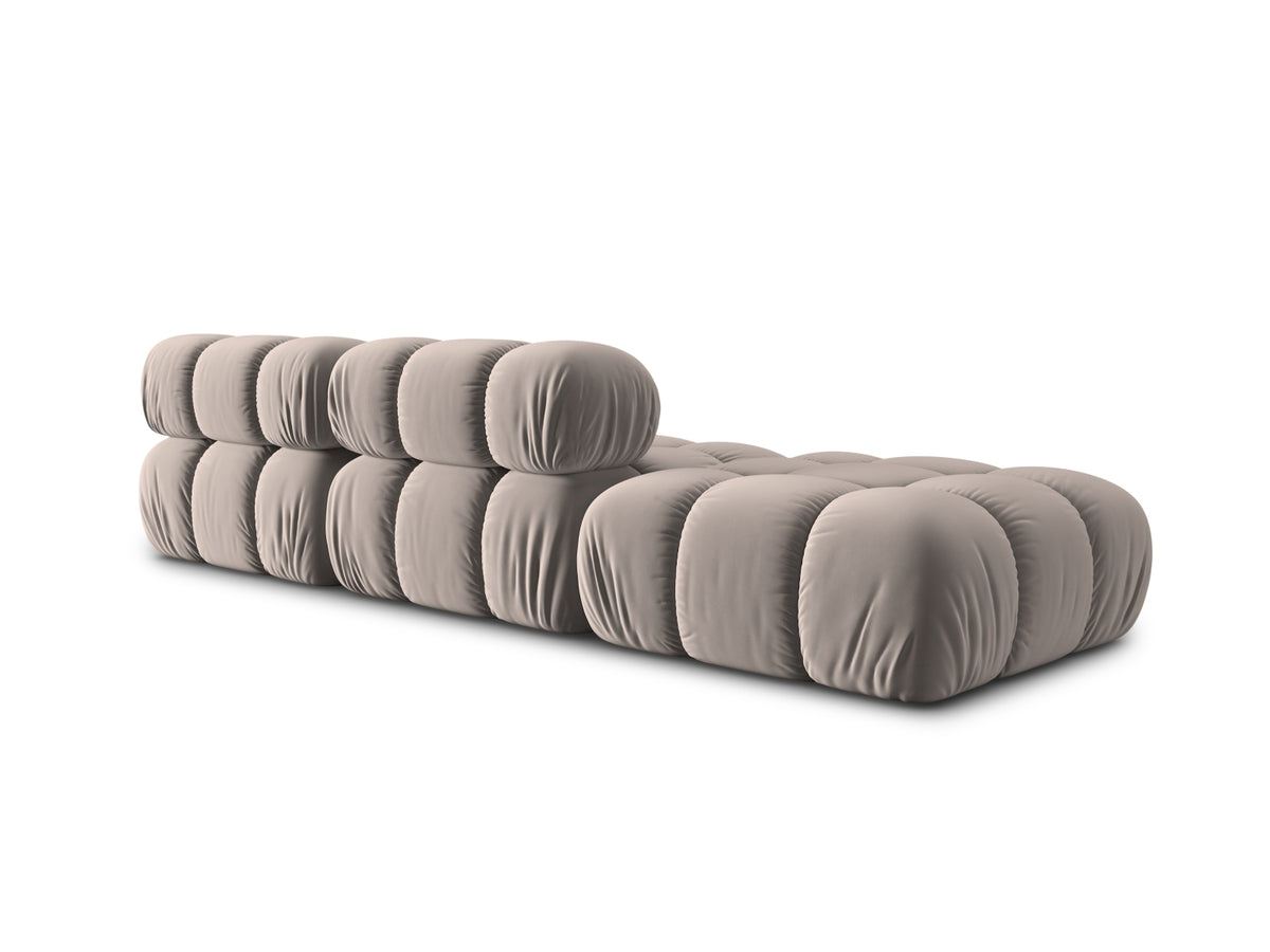 Bellis Velour modulares Sofa links 4 Sitzer 94cm in Cappuccino-Bluvel präsentiert im Onlineshop von KAQTU Design AG. L-Sofa links ist von Micadoni