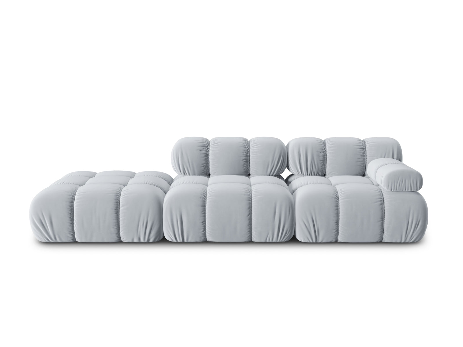 Bellis Velour modulares Sofa links 4 Sitzer 94cm in Light Blue präsentiert im Onlineshop von KAQTU Design AG. L-Sofa links ist von Micadoni