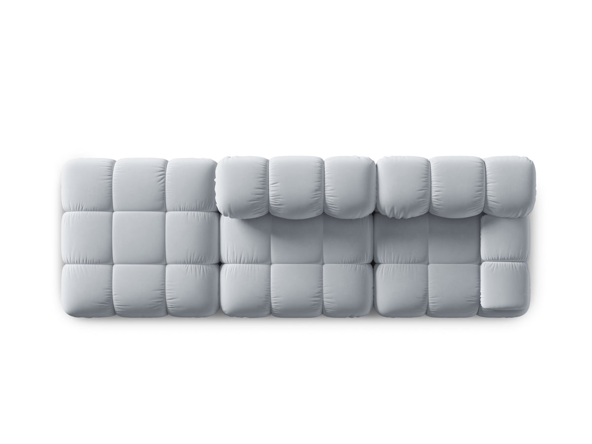 Bellis Velour modulares Sofa links 4 Sitzer 94cm in Light Blue-Bluvel präsentiert im Onlineshop von KAQTU Design AG. L-Sofa links ist von Micadoni