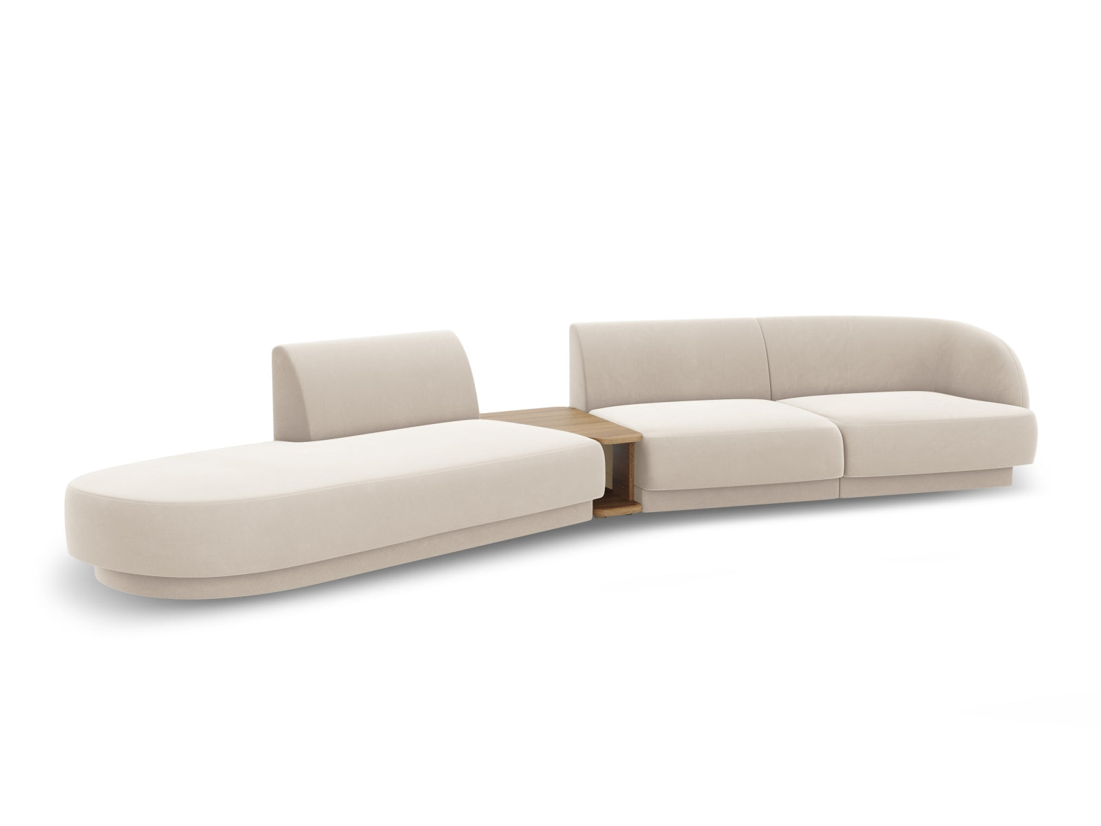Entdecken Sie das Miley Velour Sofa links 4 Sitzer von Micadoni – ein elegantes, modulares Design, das Komfort und Flexibilität für Ihr Zuhause bietet.