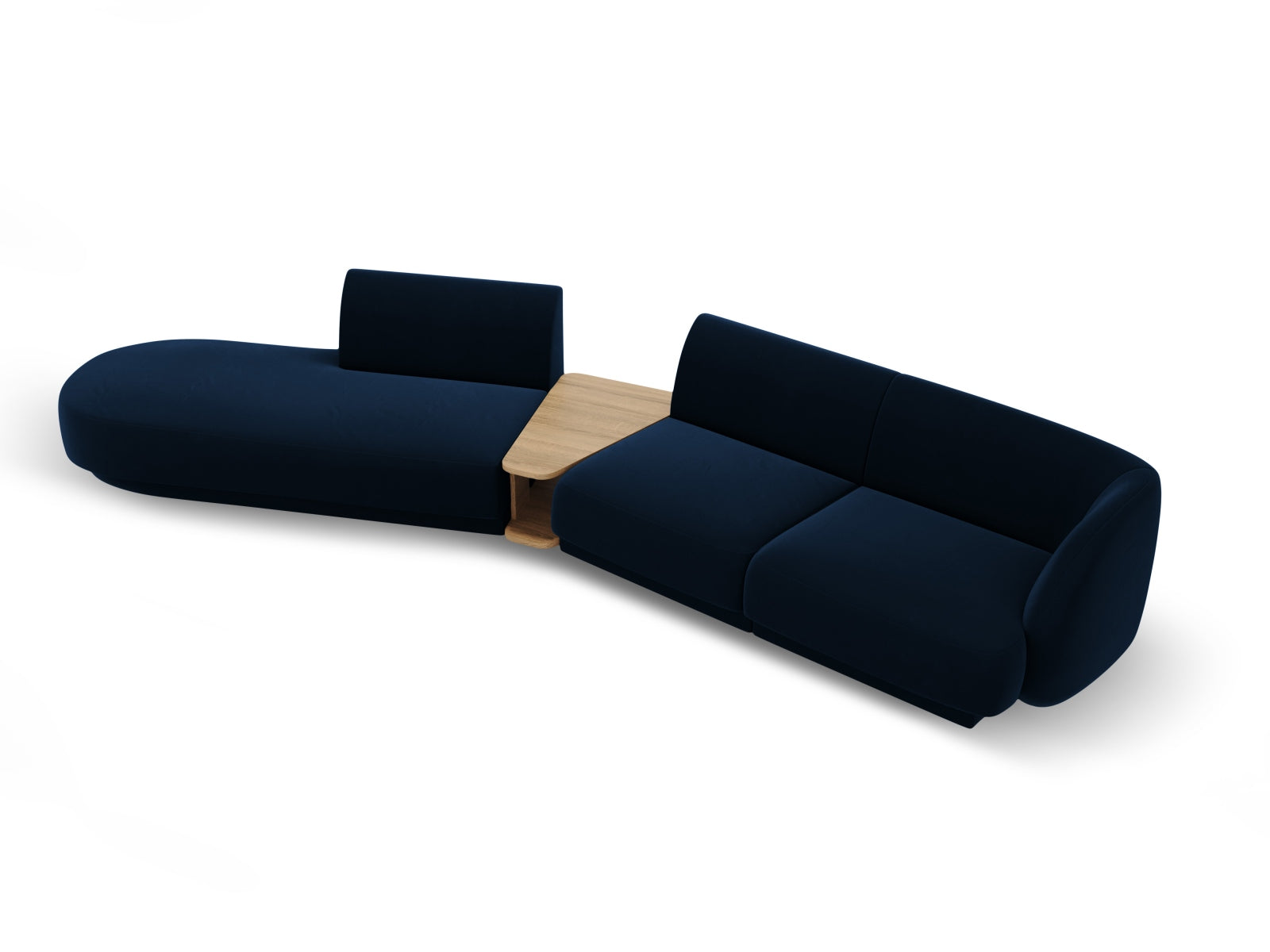 Erleben Sie das Miley Velour Sofa links 4 Sitzer von Micadoni – ein elegantes, modulares Möbelstück, das Komfort und Stil in Ihr Zuhause bringt.
