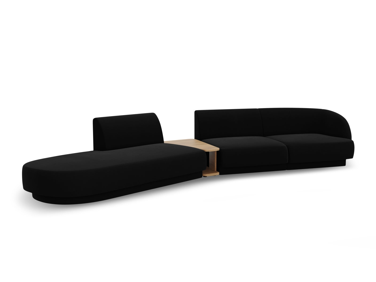 Entdecken Sie das Miley Velour Sofa links 4 Sitzer von Micadoni – ein elegantes, modulares Design, das Komfort und Flexibilität für Ihr Zuhause bietet.