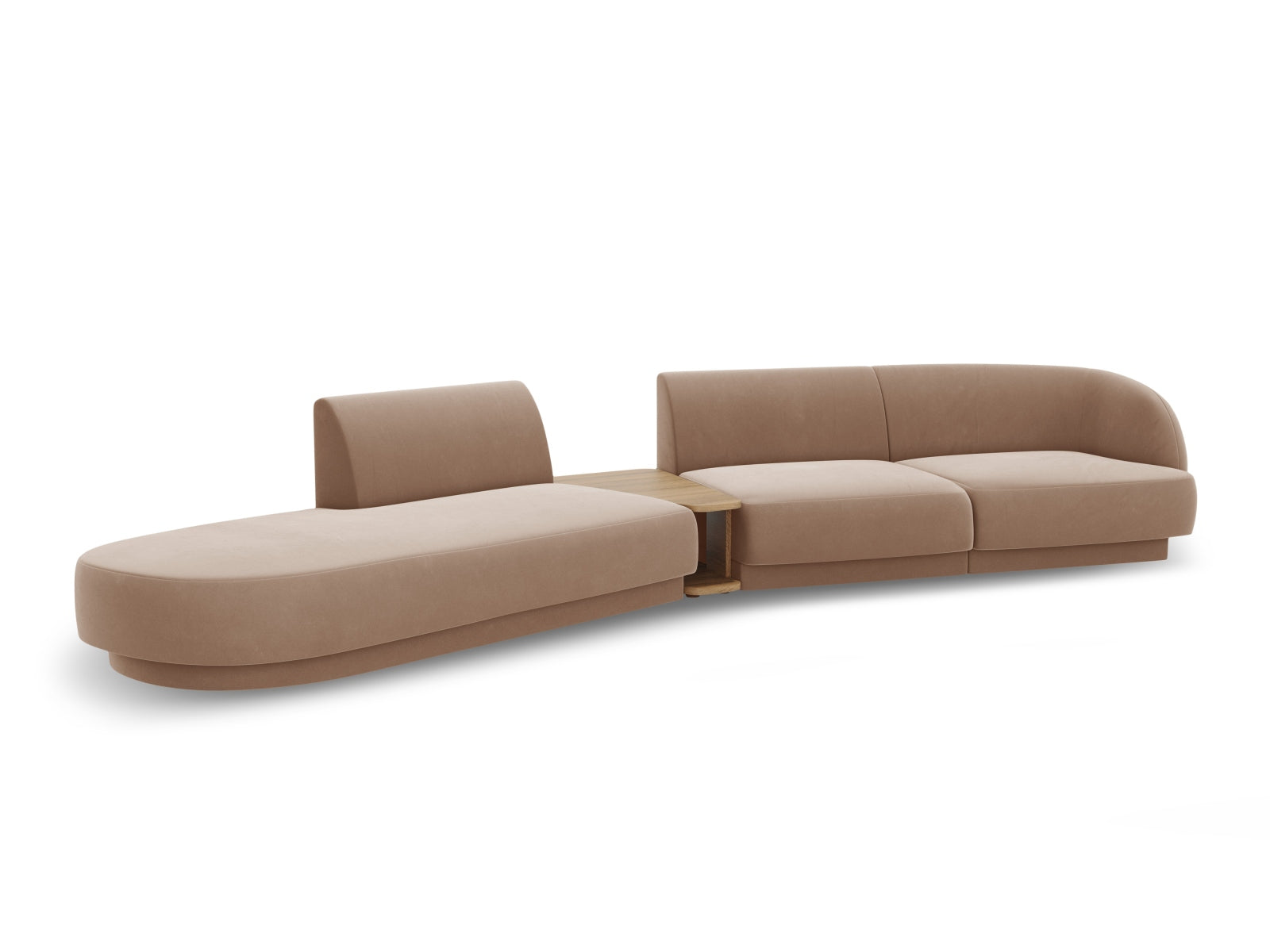 Entdecken Sie das Miley Velour Sofa links 4 Sitzer von Micadoni – ein elegantes, modulares Design, das Komfort und Flexibilität für Ihr Zuhause bietet.