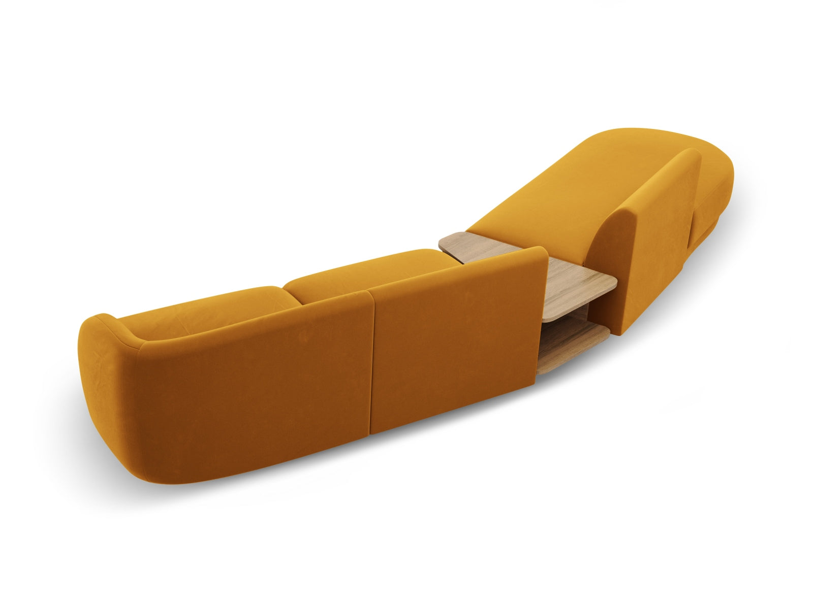 Erleben Sie das Miley Velour Sofa links 4 Sitzer von Micadoni – ein elegantes, modulares Möbelstück, das Stil und Flexibilität für Ihr Zuhause vereint!