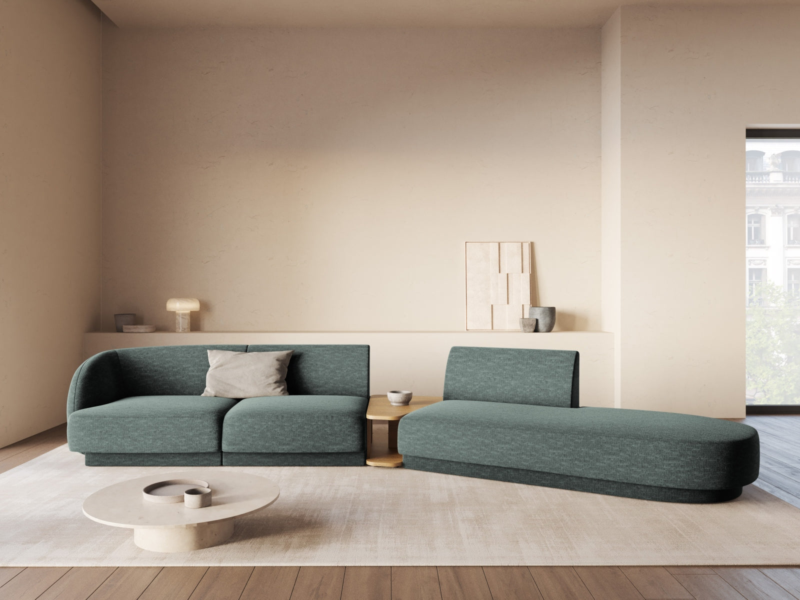 Entdecken Sie das stilvolle Miley Modulares Sofa rechts 4 Sitzer von Micadoni – perfekt für modernes Wohnen und höchsten Komfort.