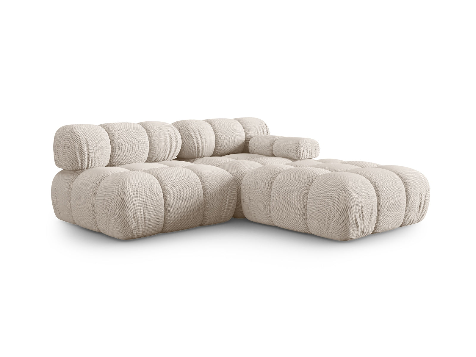 Modulares Bellis Sofa in sanftem Beige, 4-Sitzer, rechtsseitig, perfekt für moderne Wohnkonzepte und gemütliche Abende.