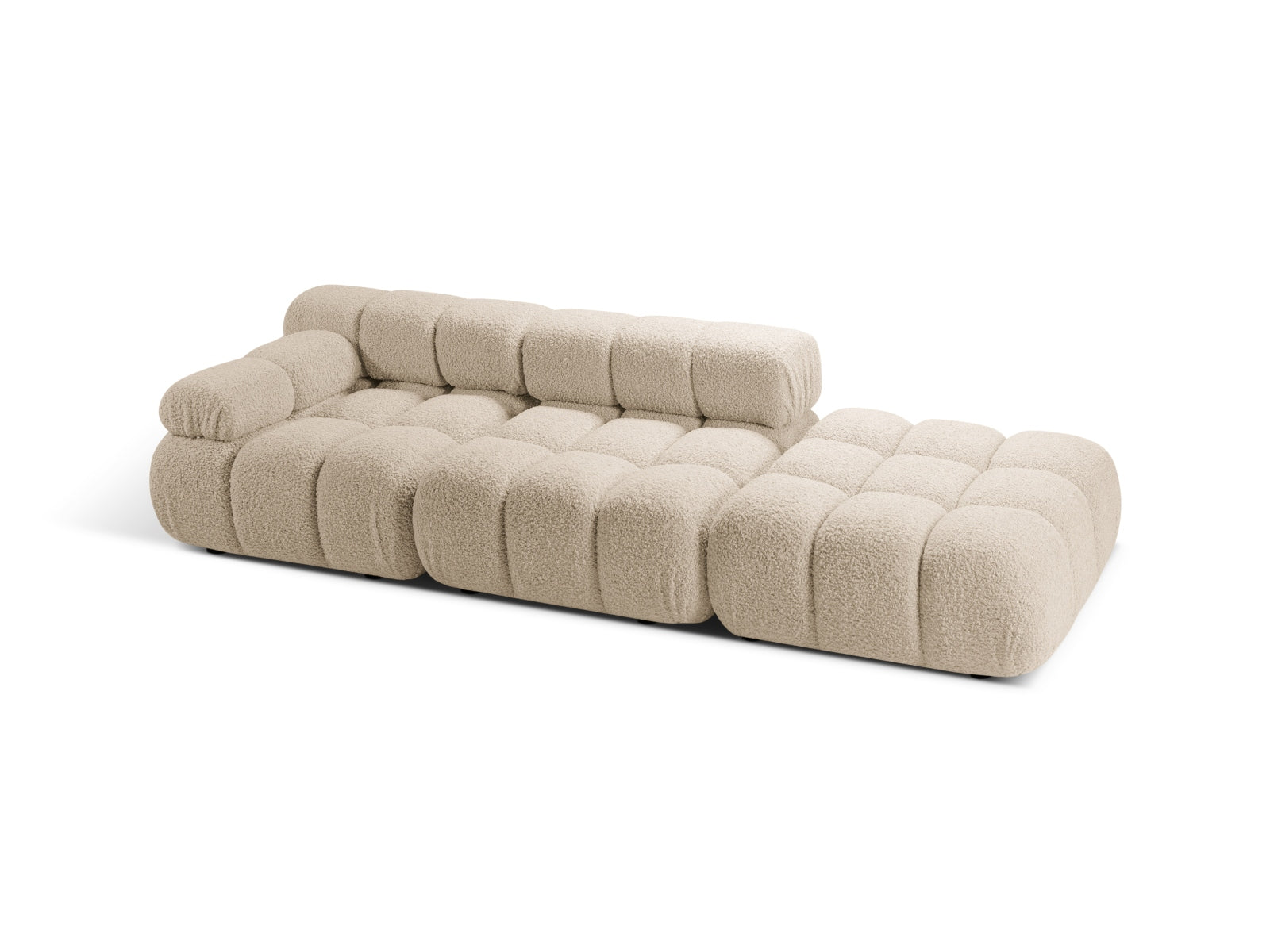 Elegantes Bellis Boucle Sofa in Light Beige, 4-Sitzer, modulare Bauweise, ideal für stilvolle Wohnräume, präsentiert von Micadoni.