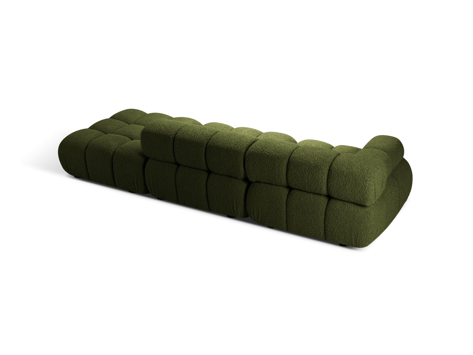 Modulares Bellis Boucle Sofa in sanftem Grün, 4-Sitzer, rechte Ausführung, perfekt für moderne Wohnkonzepte und gemütliche Atmosphäre.