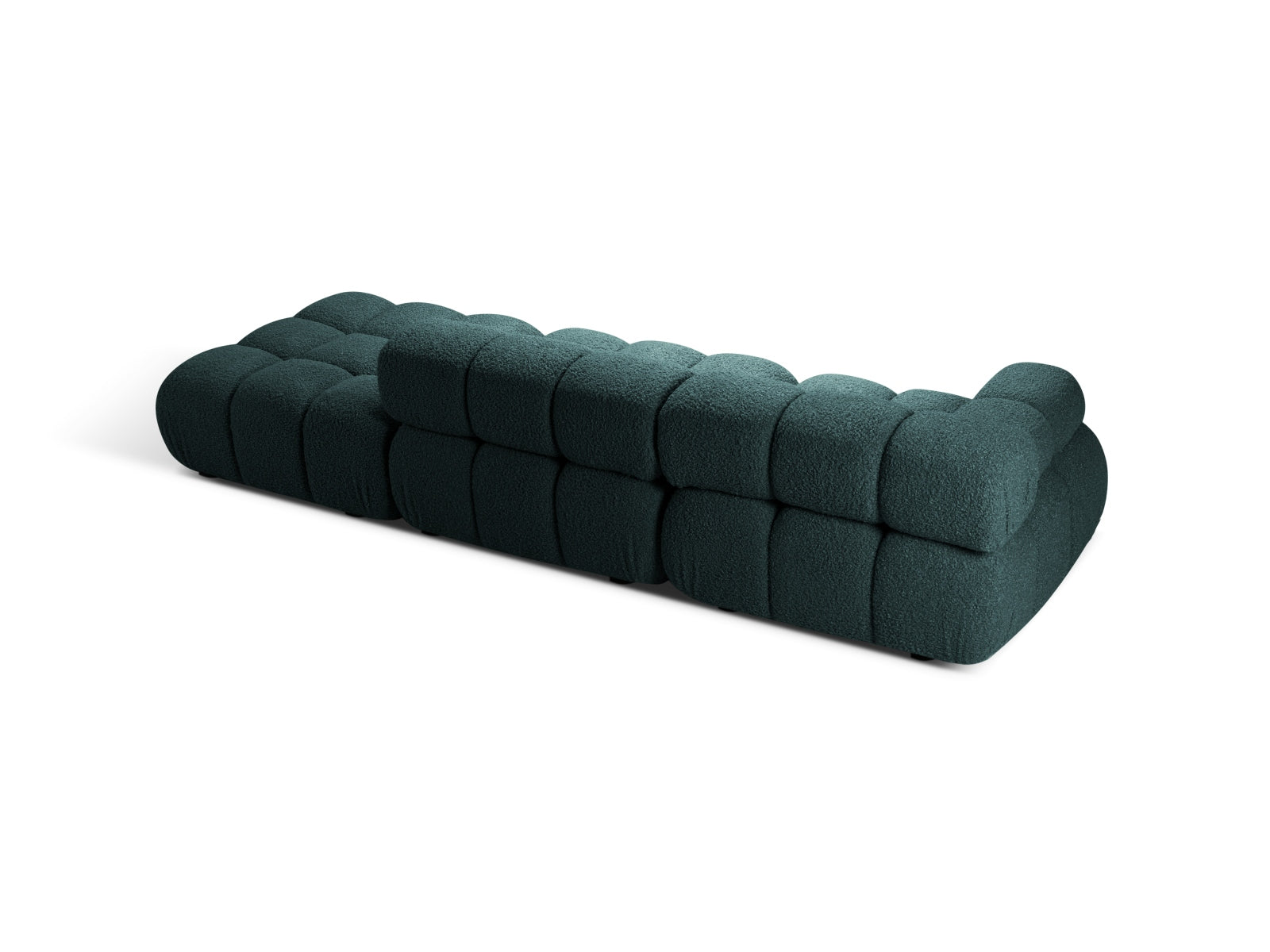 Modulares Bellis Boucle Sofa in stilvollem Petrol, 4-Sitzer, rechte Ausführung, perfekt für moderne Wohnkonzepte von Micadoni.