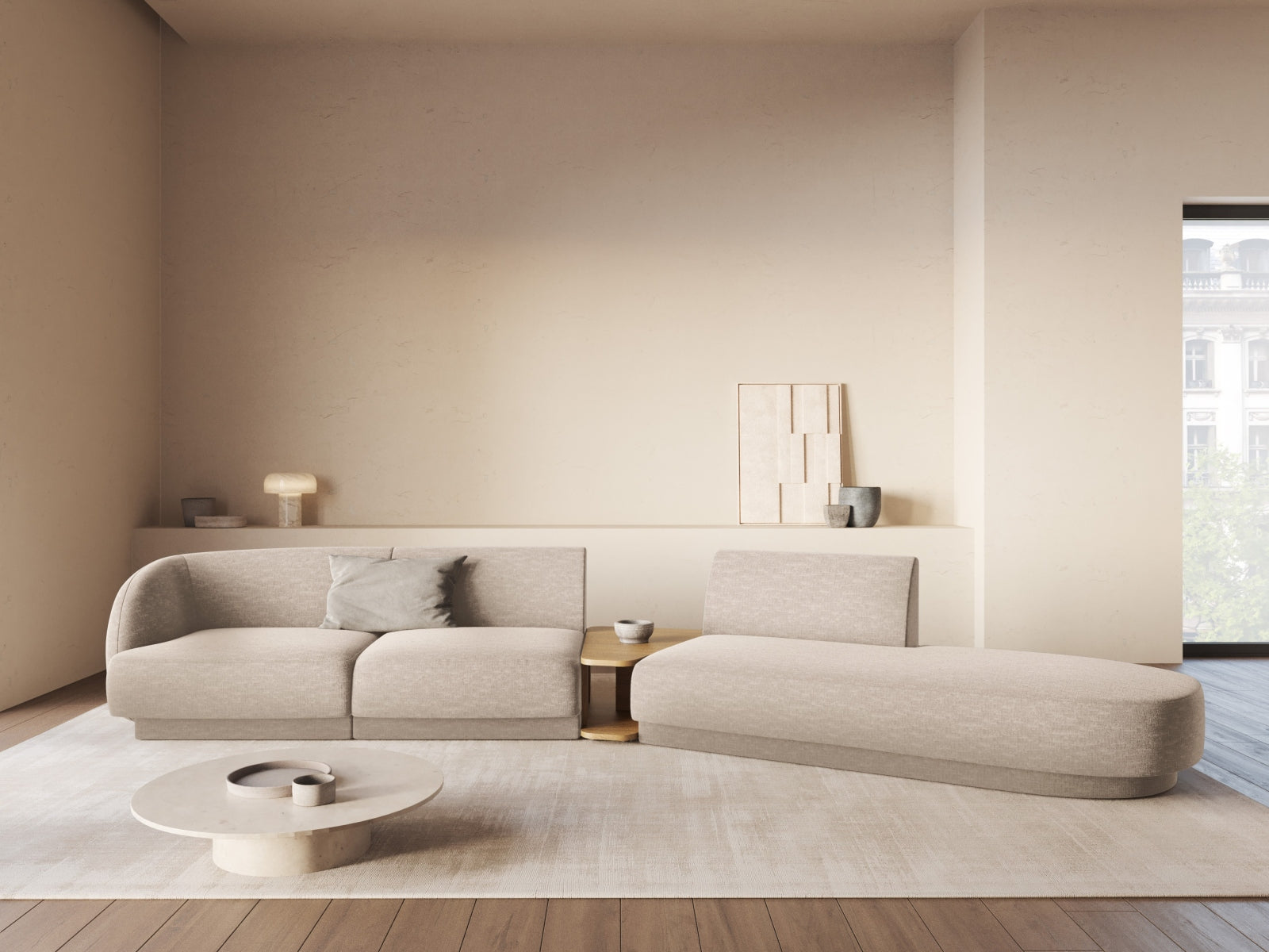Entdecken Sie das stilvolle Miley Modulares Sofa rechts 4 Sitzer von Micadoni – ideal für modernes Wohnen und gesellige Abende.