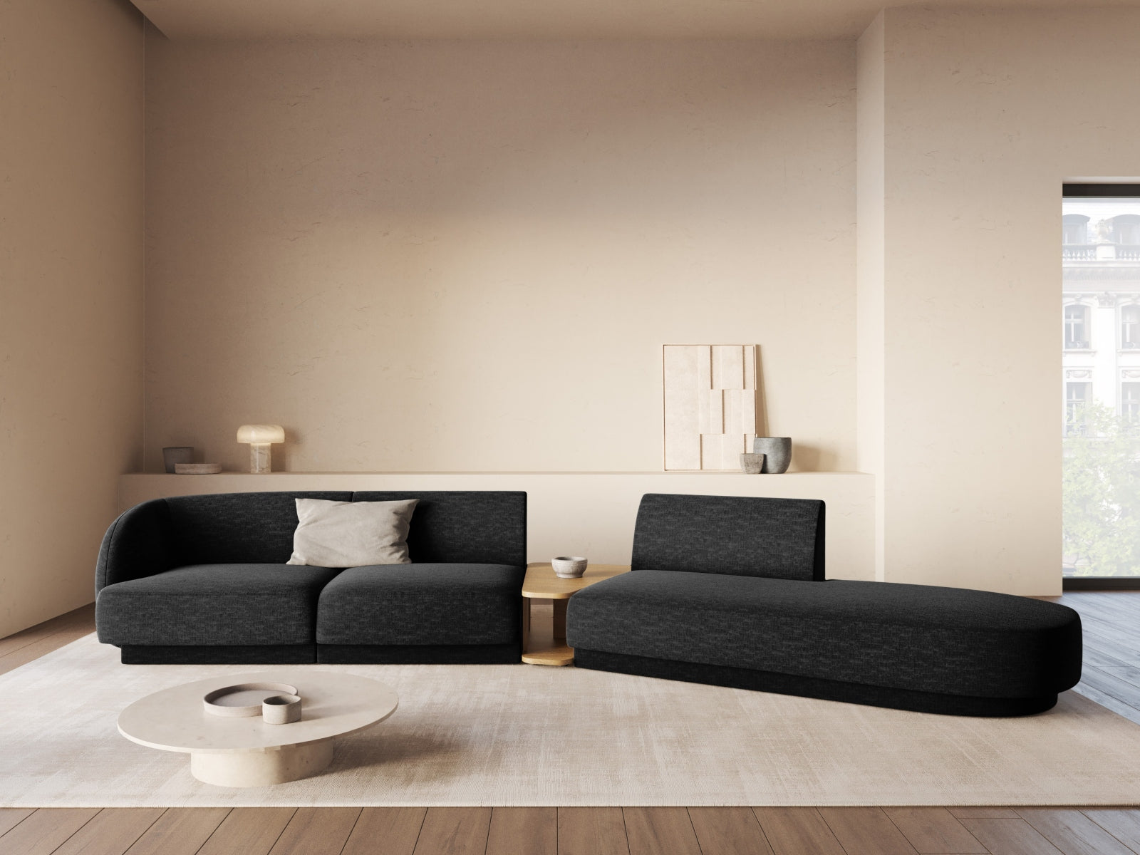 Entdecken Sie das stilvolle Miley Modulares Sofa rechts 4 Sitzer von Micadoni – perfekt für modernes Wohnen und höchsten Komfort.