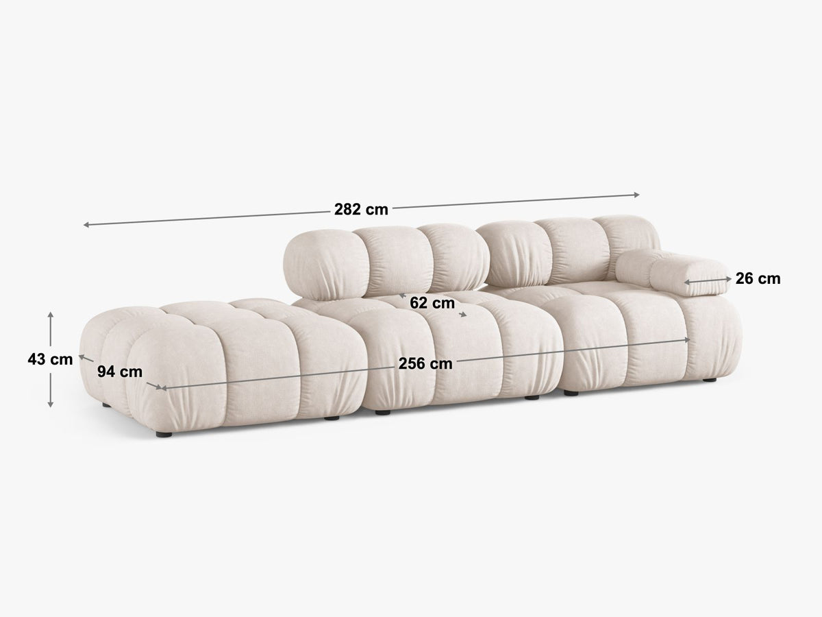 4-Sitzer Modular Sofa rechts Bellis in Moss Green-Liberty präsentiert im Onlineshop von KAQTU Design AG. 4er Sofa ist von Micadoni