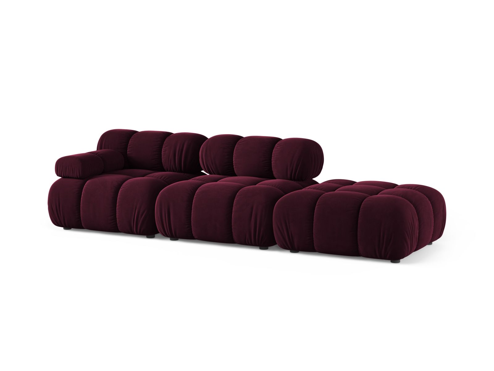 Elegantes 4-Sitzer Modular Sofa Bellis in Burgundy-Venus, ideal für stilvolle Wohnräume, erhältlich bei KAQTU Design AG.