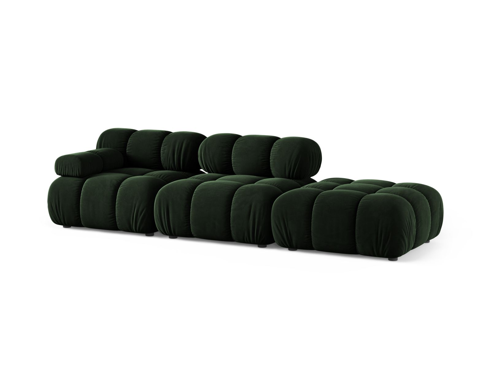 Elegantes 4-Sitzer Sofa Bellis in sattem Bottle Green, ideal für stilvolle Wohnräume. Modular und vielseitig einsetzbar.