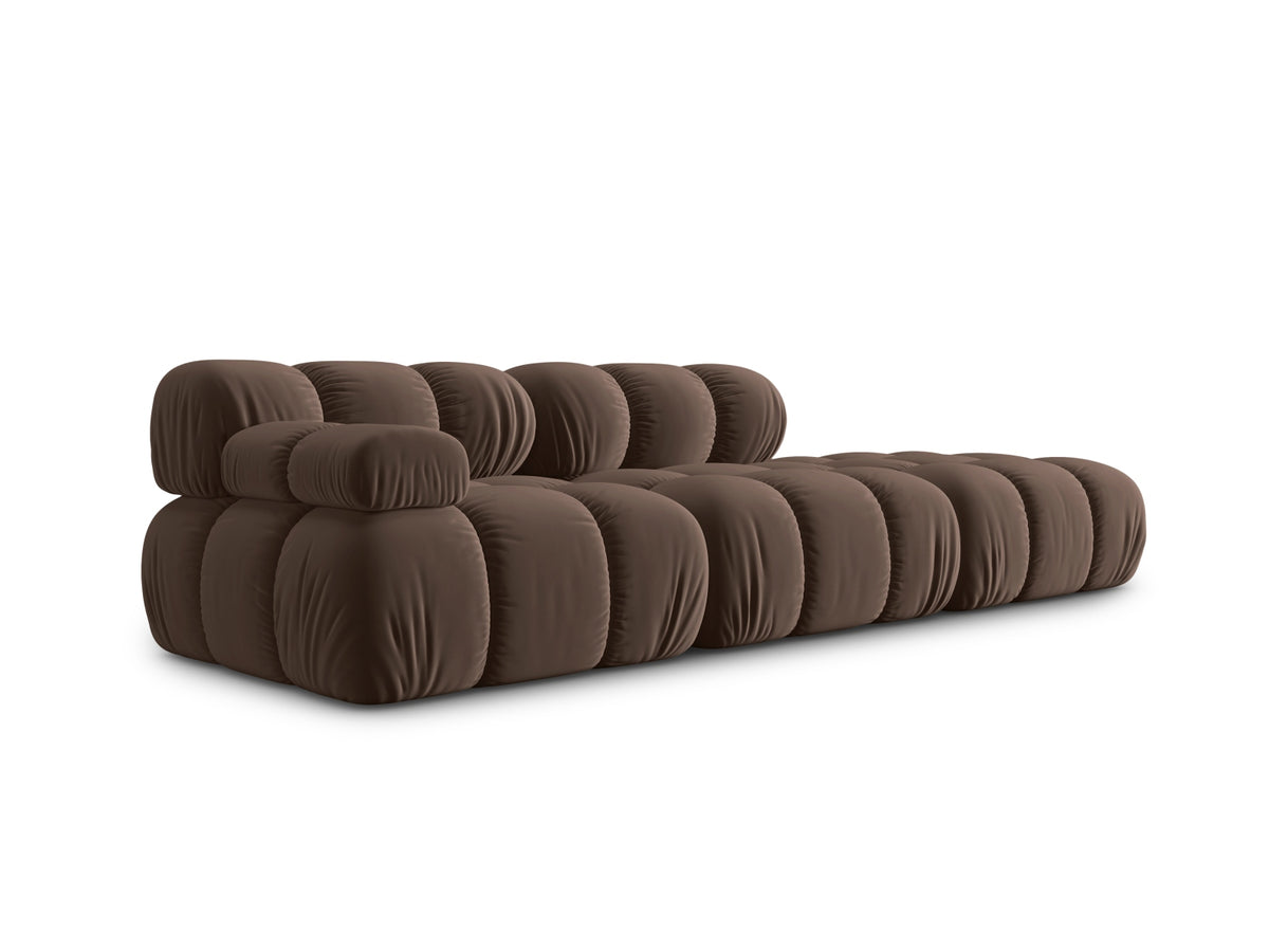 Bellis Velour modulares Sofa rechts 4 Sitzer 94cm in Dark Brown-Bluvel präsentiert im Onlineshop von KAQTU Design AG. L-Sofa rechts ist von Micadoni