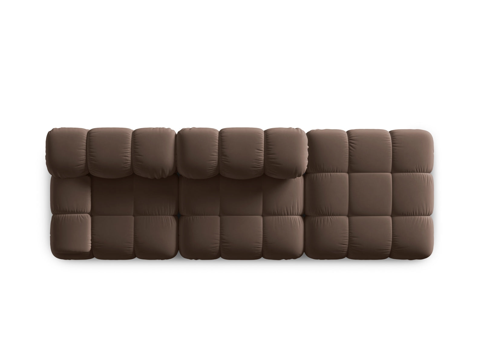 Elegantes Bellis Velours Sofa, 4-Sitzer, rechte Variante, ideal für stilvolle Wohnräume und entspannte Abende.