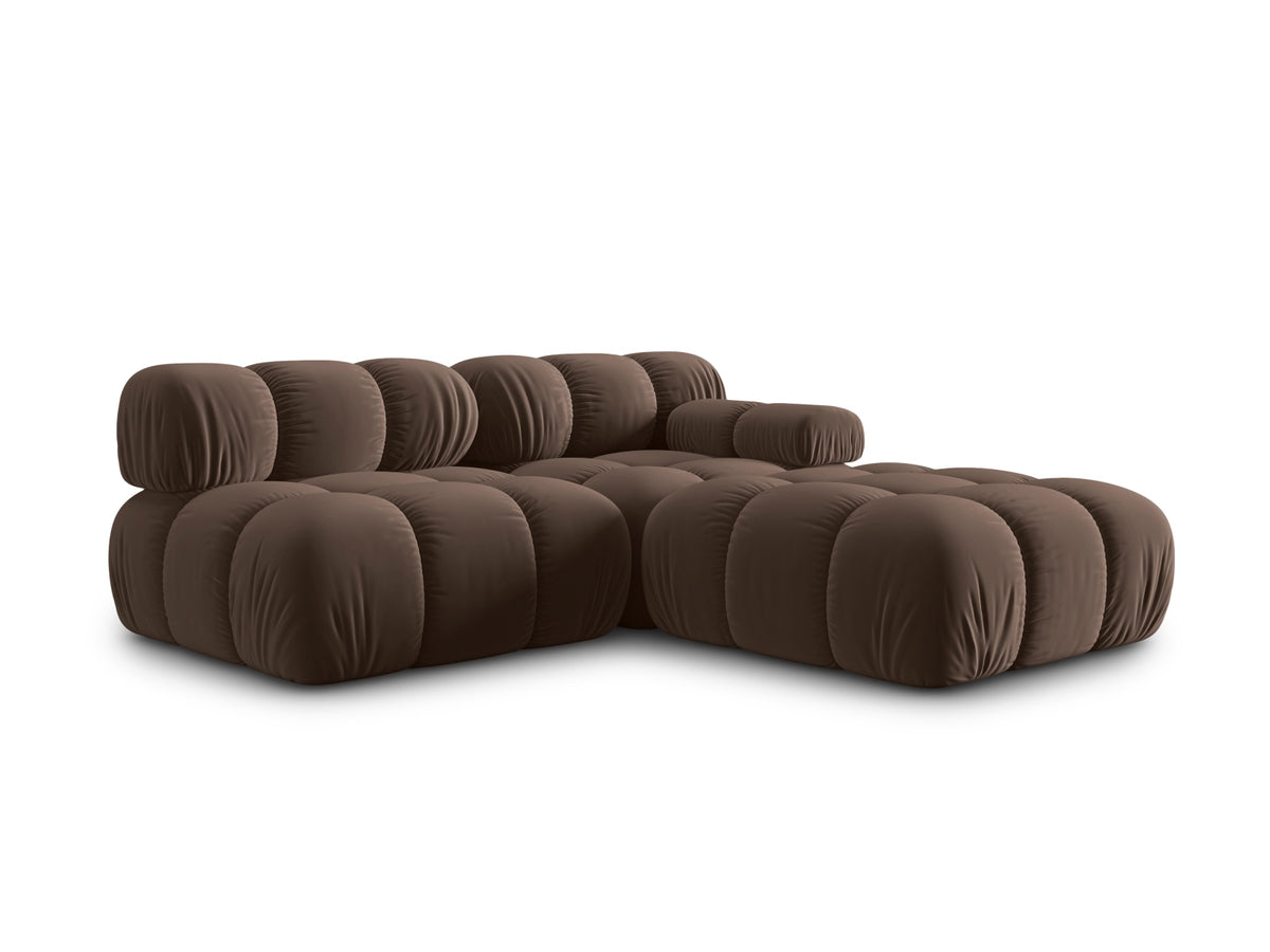 Bellis Velour modulares Sofa rechts 4 Sitzer 94cm in Dark Brown-Bluvel präsentiert im Onlineshop von KAQTU Design AG. L-Sofa rechts ist von Micadoni