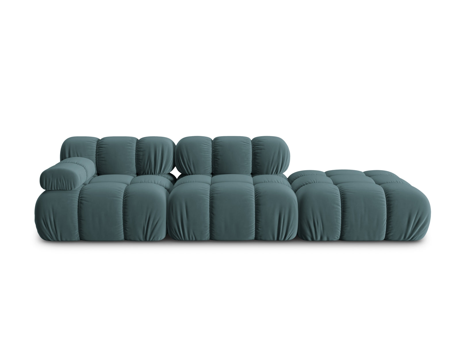 Bellis Velour modulares Sofa rechts 4 Sitzer 94cm in Turquoise präsentiert im Onlineshop von KAQTU Design AG. L-Sofa rechts ist von Micadoni