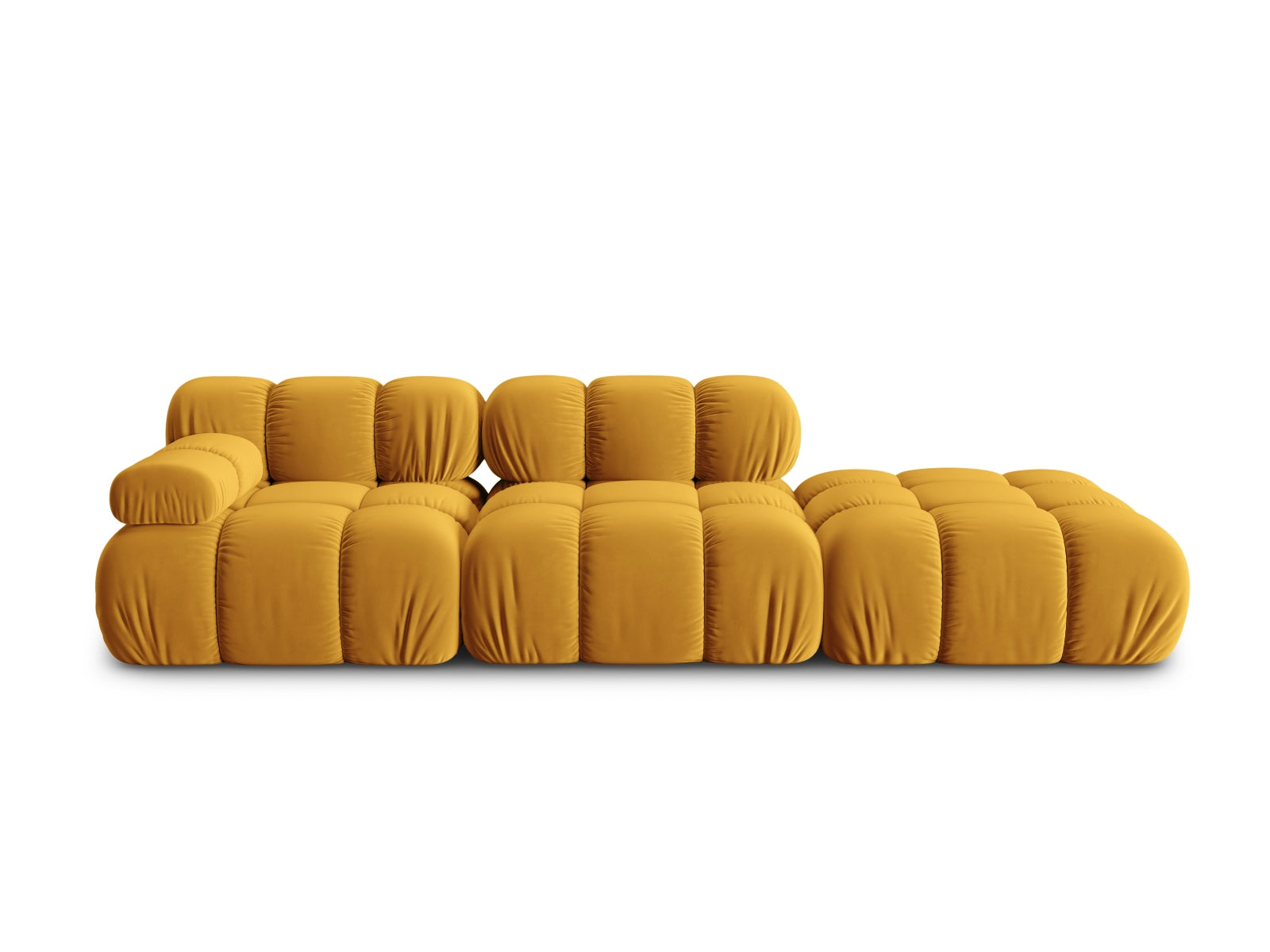 Bellis Velour modulares Sofa rechts 4 Sitzer 94cm in Yellow-Bluvel präsentiert im Onlineshop von KAQTU Design AG. L-Sofa rechts ist von Micadoni