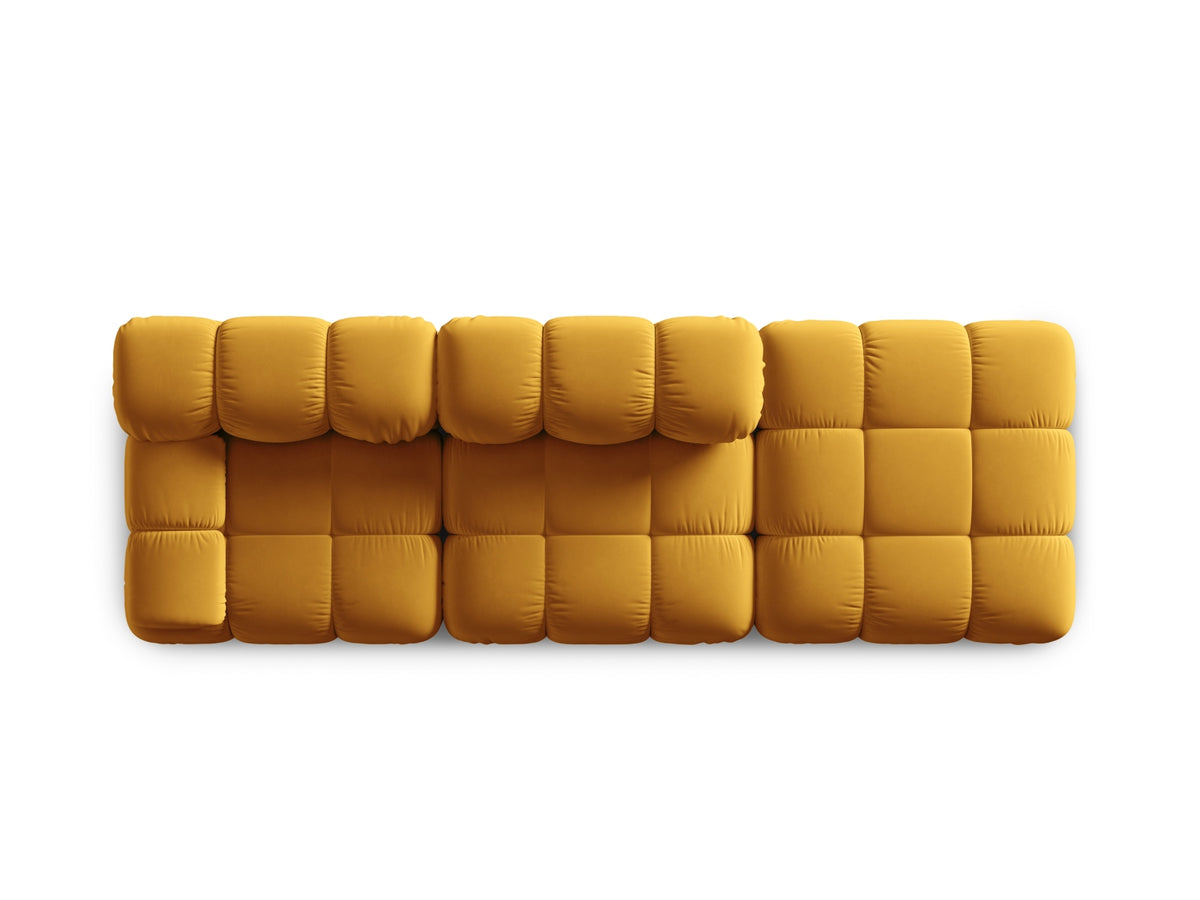 Bellis Velour modulares Sofa rechts 4 Sitzer 94cm in Yellow-Bluvel präsentiert im Onlineshop von KAQTU Design AG. L-Sofa rechts ist von Micadoni