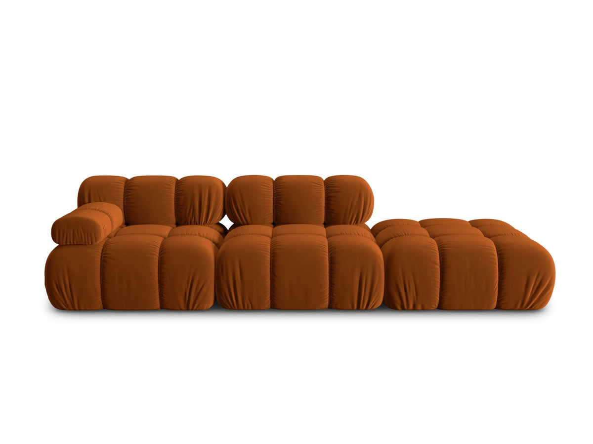 Bellis Velour modulares Sofa rechts 4 Sitzer 94cm in Terracotta-Bluvel präsentiert im Onlineshop von KAQTU Design AG. L-Sofa rechts ist von Micadoni