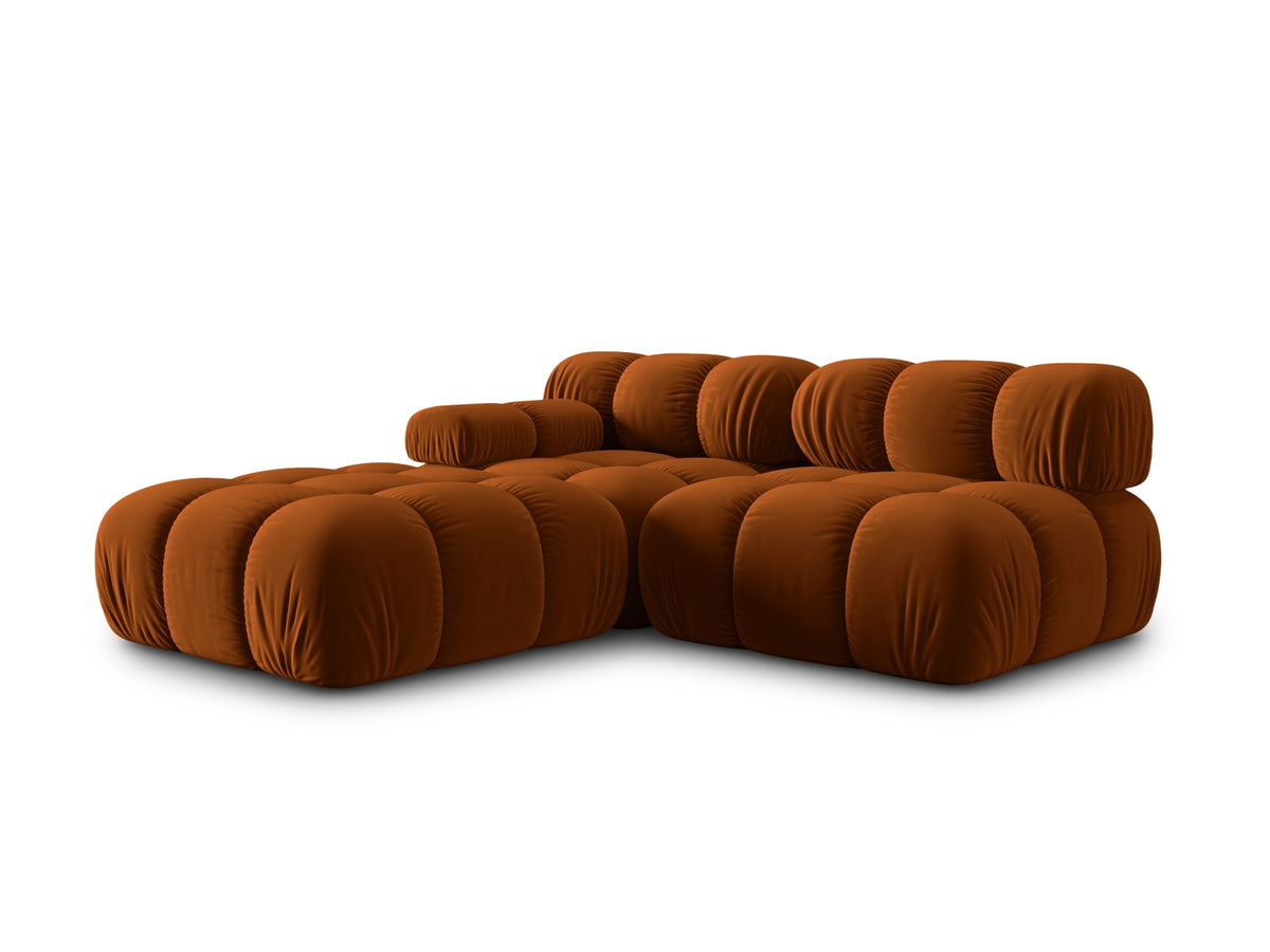 Bellis Velour modulares Sofa rechts 4 Sitzer 94cm in Terracotta-Bluvel präsentiert im Onlineshop von KAQTU Design AG. L-Sofa rechts ist von Micadoni