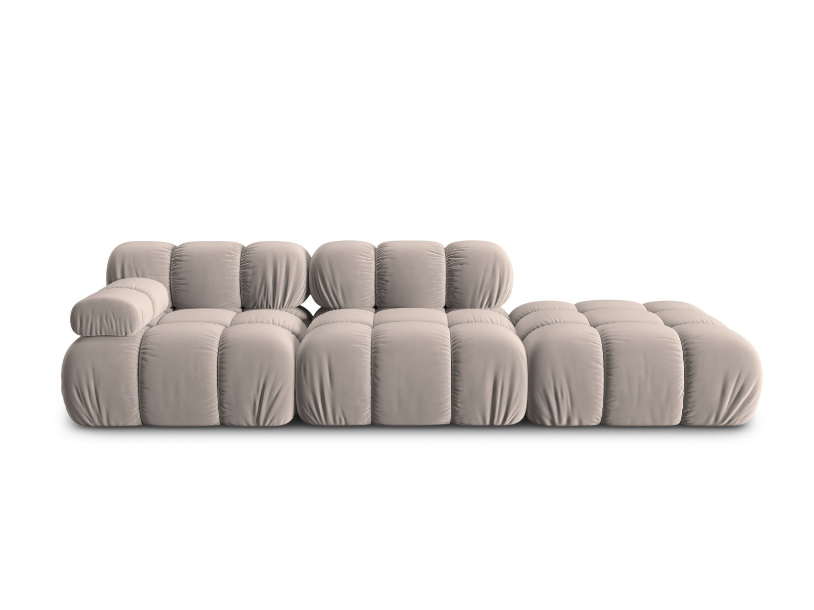 Bellis Velour modulares Sofa rechts 4 Sitzer 94cm in Cappuccino-Bluvel präsentiert im Onlineshop von KAQTU Design AG. L-Sofa rechts ist von Micadoni