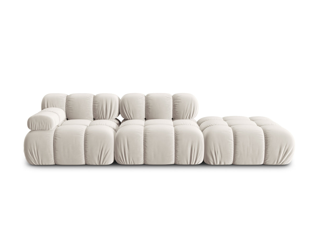 Bellis Velour modulares Sofa rechts 4 Sitzer 94cm in Dark Beige-Bluvel präsentiert im Onlineshop von KAQTU Design AG. L-Sofa rechts ist von Micadoni