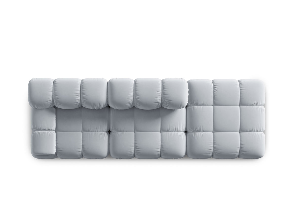 Bellis Velour modulares Sofa rechts 4 Sitzer 94cm in Light Blue-Bluvel präsentiert im Onlineshop von KAQTU Design AG. L-Sofa rechts ist von Micadoni