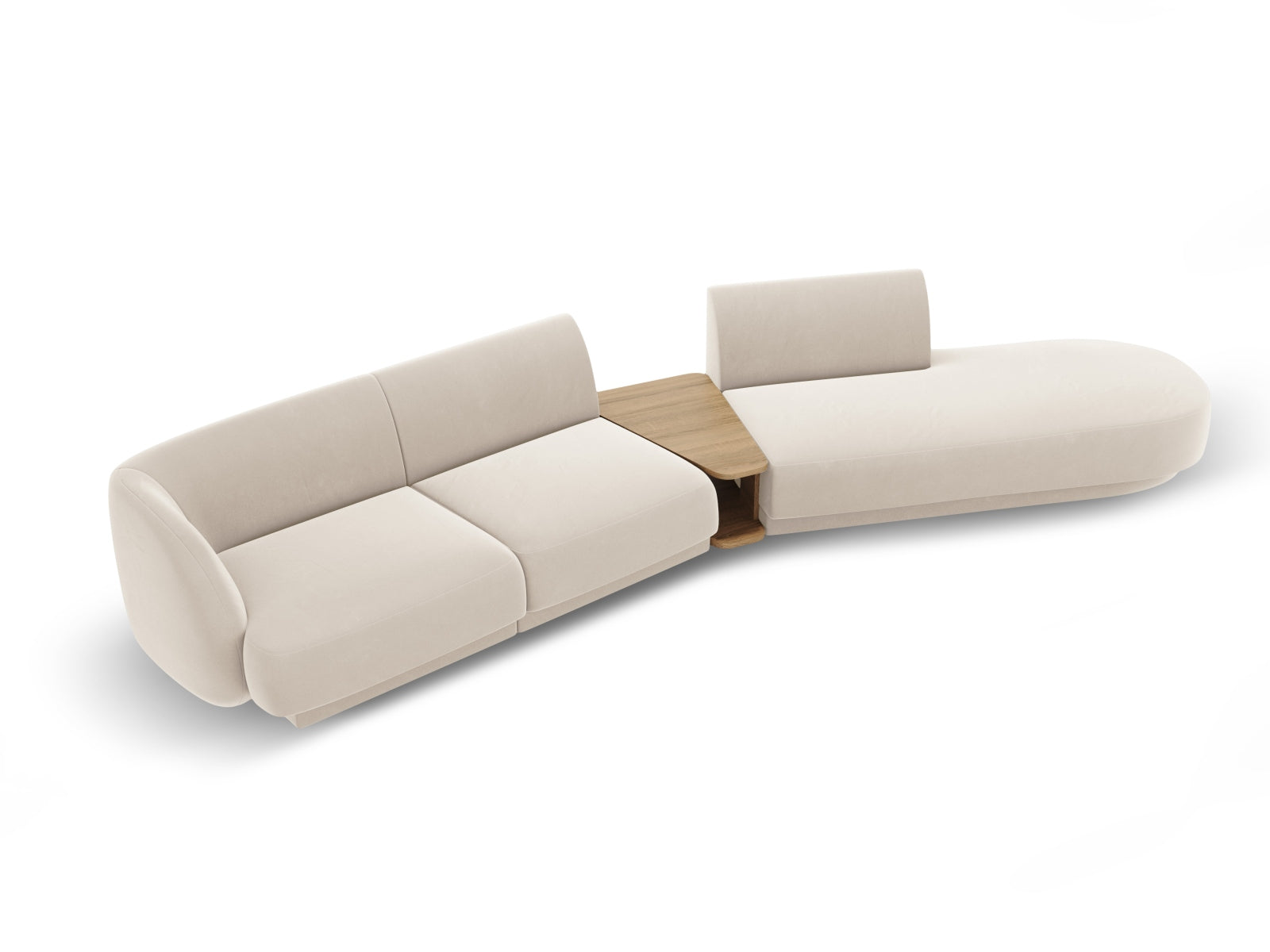 Erleben Sie das Miley Velour Sofa rechts 4 Sitzer von Micadoni – ein elegantes, flexibles Sofa, das Komfort und Stil in Ihr Zuhause bringt.