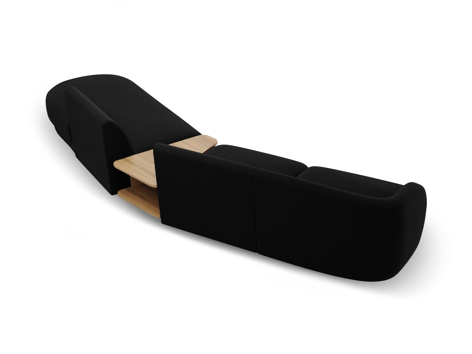 Erleben Sie das Miley Velour Sofa rechts 4 Sitzer von Micadoni – ein elegantes, modulares Möbelstück, das Komfort und Stil perfekt vereint.