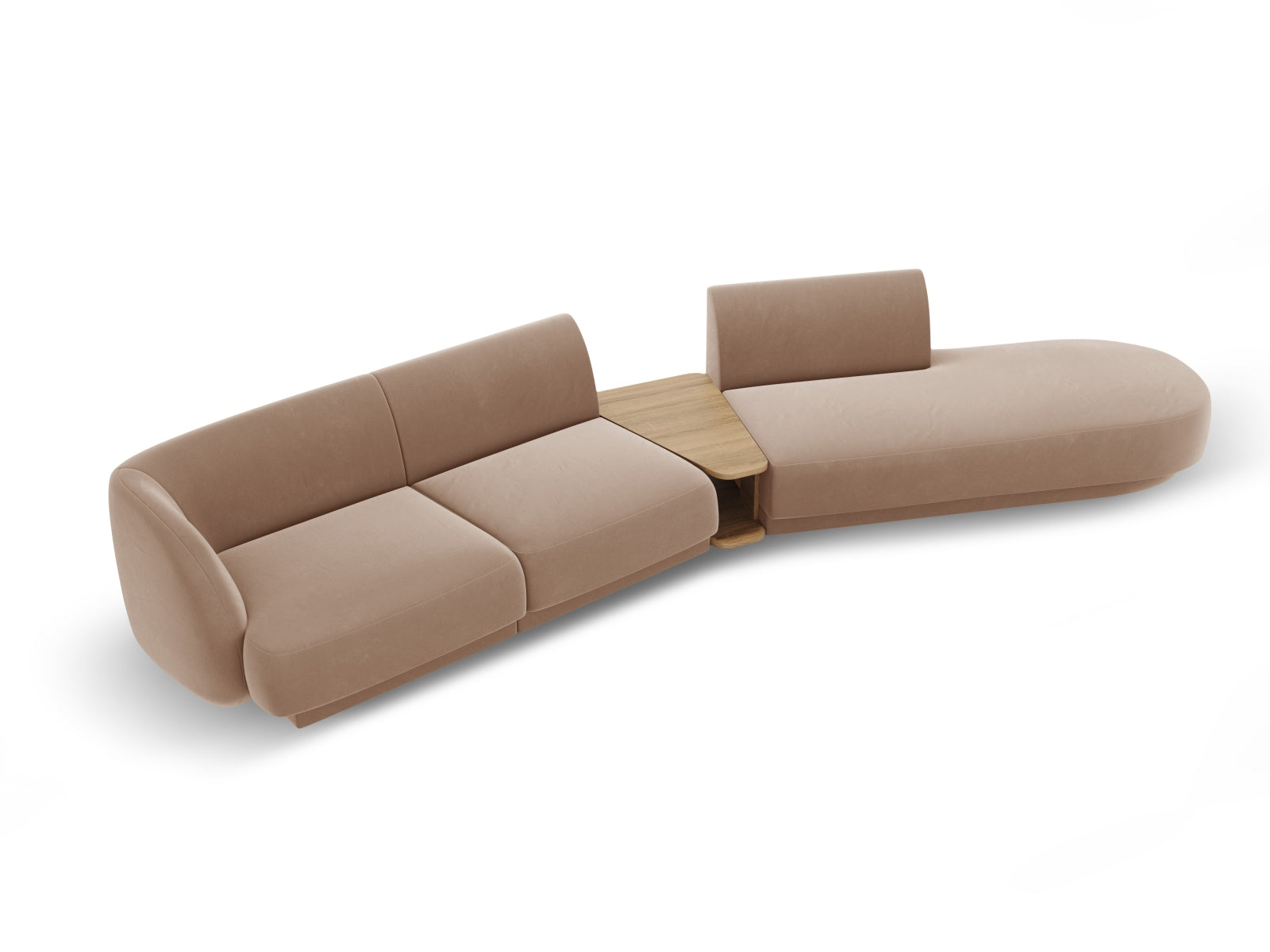 Erleben Sie das Miley Velour Sofa rechts, ein modulares 4-Sitzer von Micadoni, das durch elegantes Design und hohen Komfort besticht. Perfekt für Ihr Zuhause!