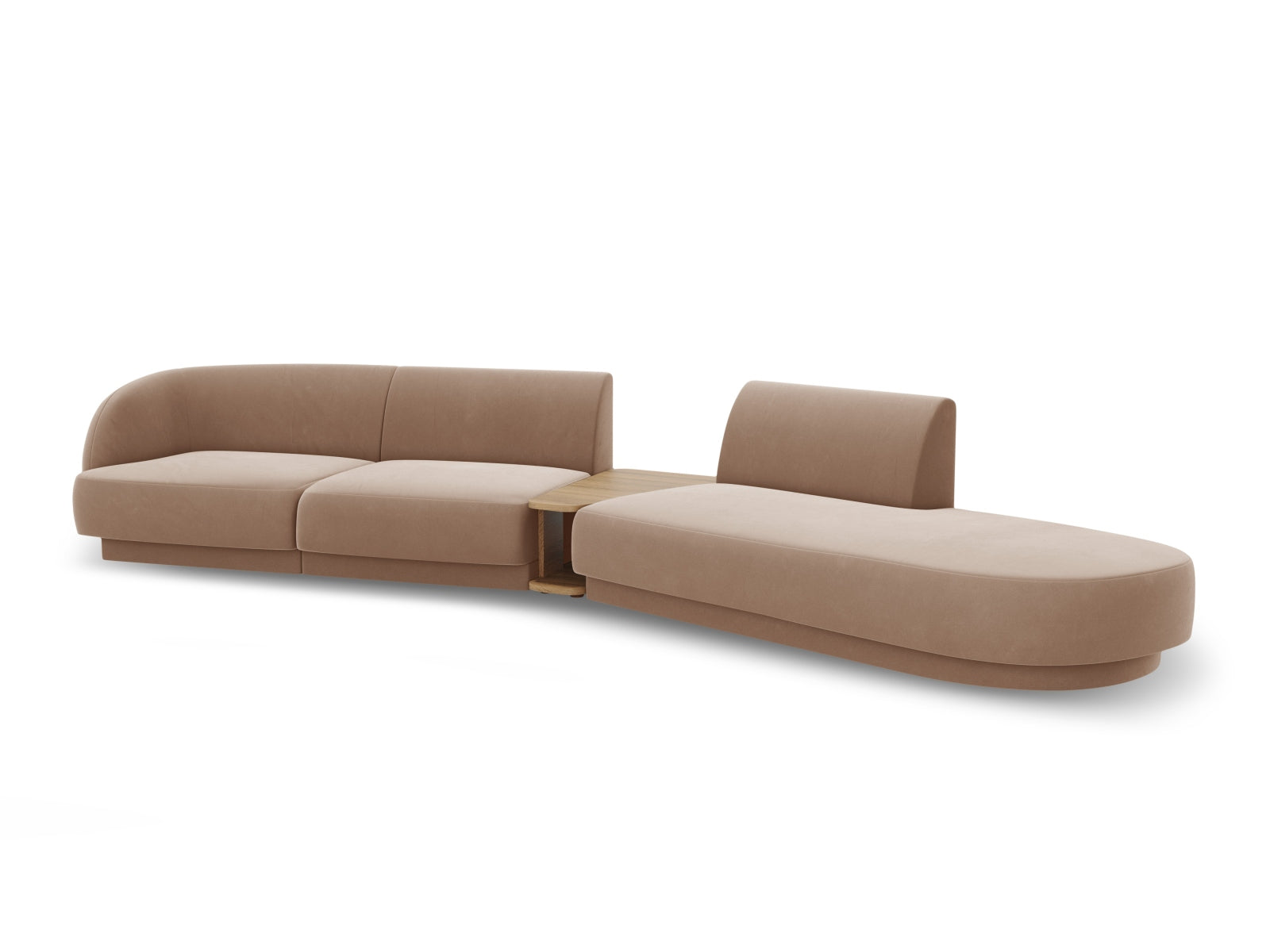 Entdecken Sie das Miley Velour Sofa rechts, ein stilvolles 4-Sitzer-Modell von Micadoni, das Eleganz und Flexibilität für Ihr modernes Wohnzimmer vereint.