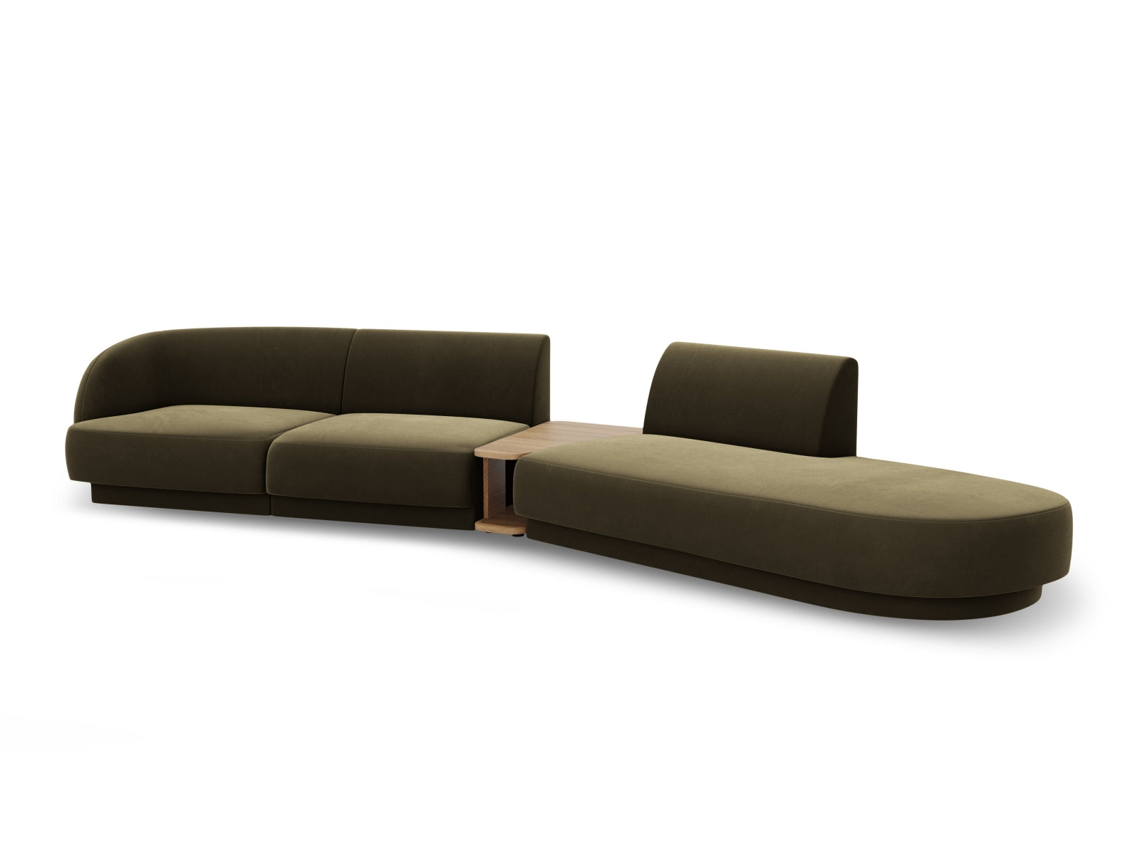 Entdecken Sie das Miley Velour Sofa rechts 4 Sitzer von Micadoni – ein stilvolles, modulares Möbelstück, das Eleganz und hohen Sitzkomfort vereint.